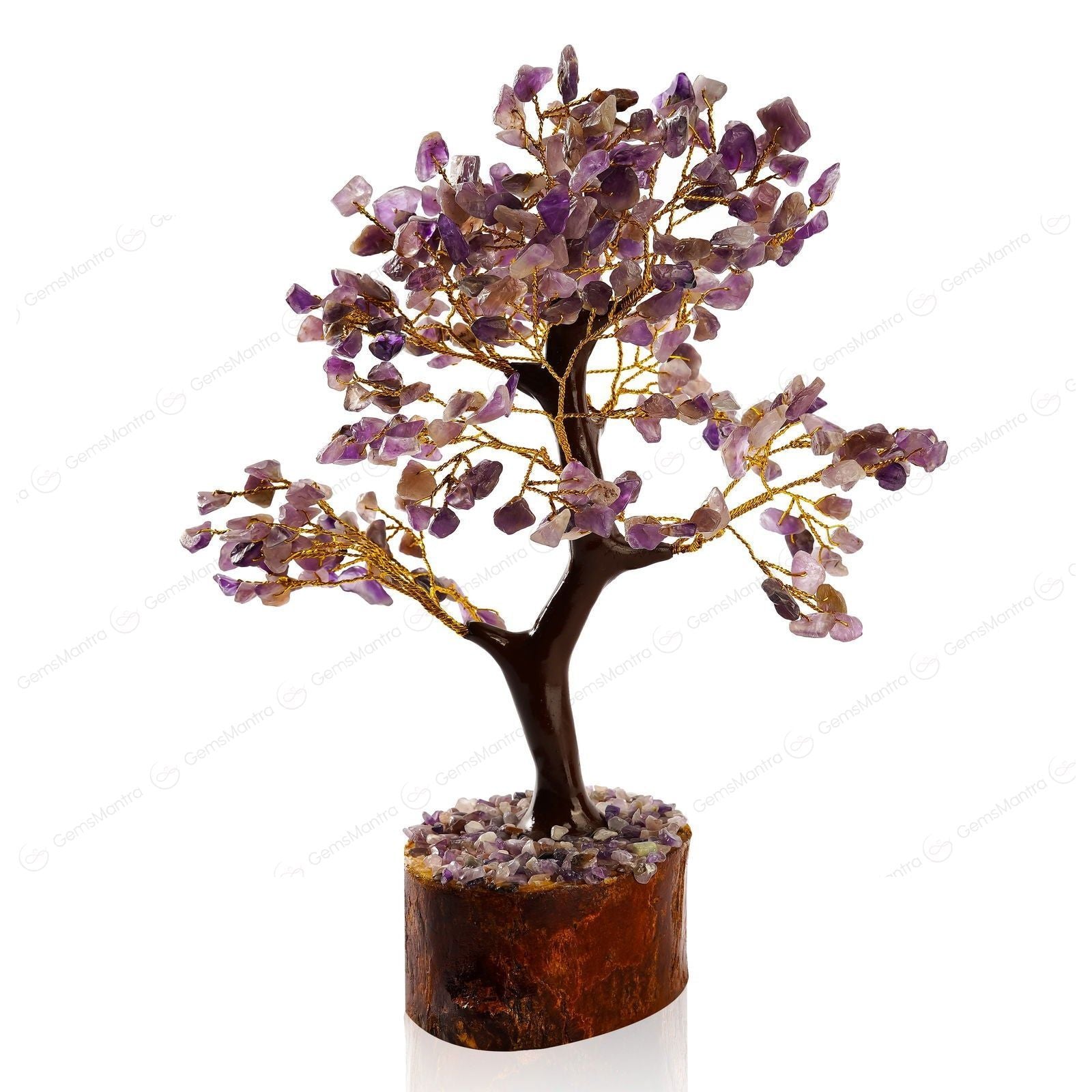 Wooden Amethyst Crystal Tree - Gemsmantra