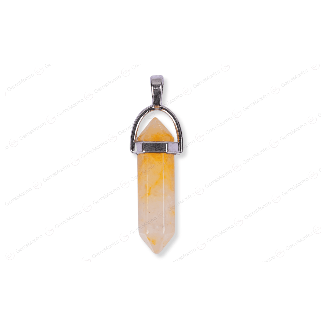 Yellow Aventurine Double Terminated Pencil Pendant - Gemsmantra