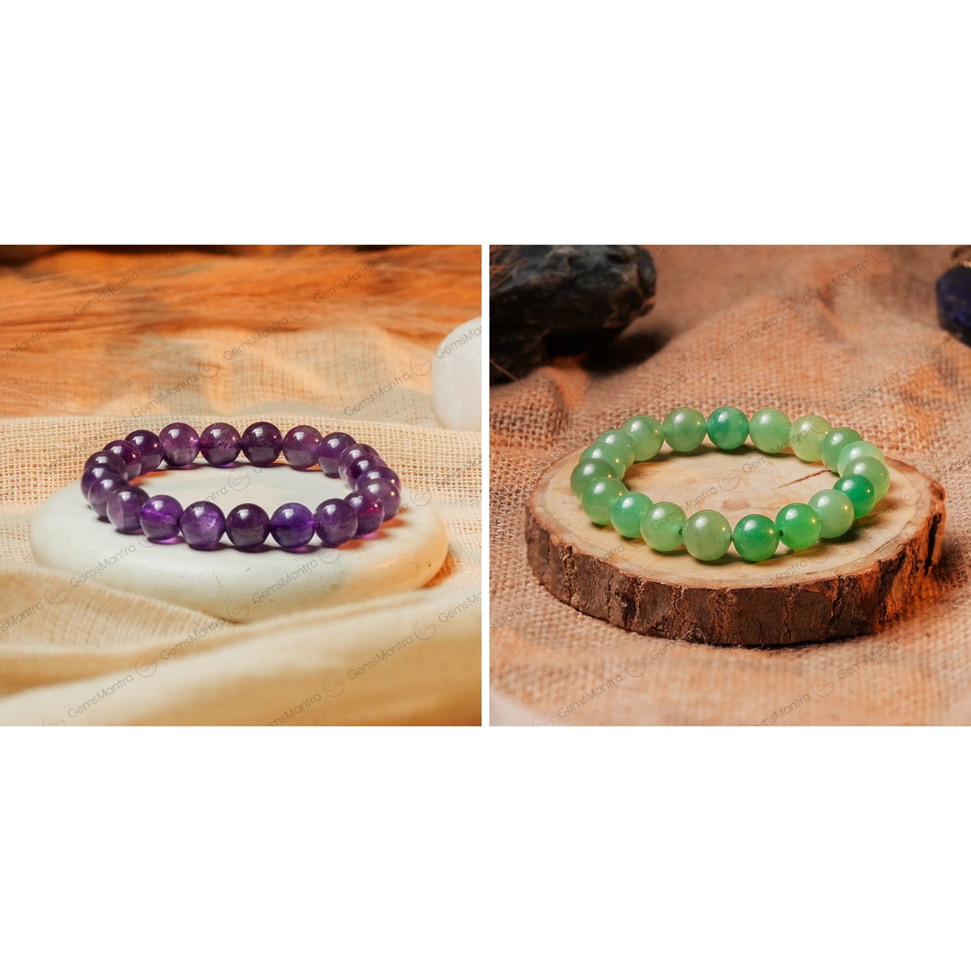 Focus & Clarity Duo — Amethyst & Green Aventurine Bracelets