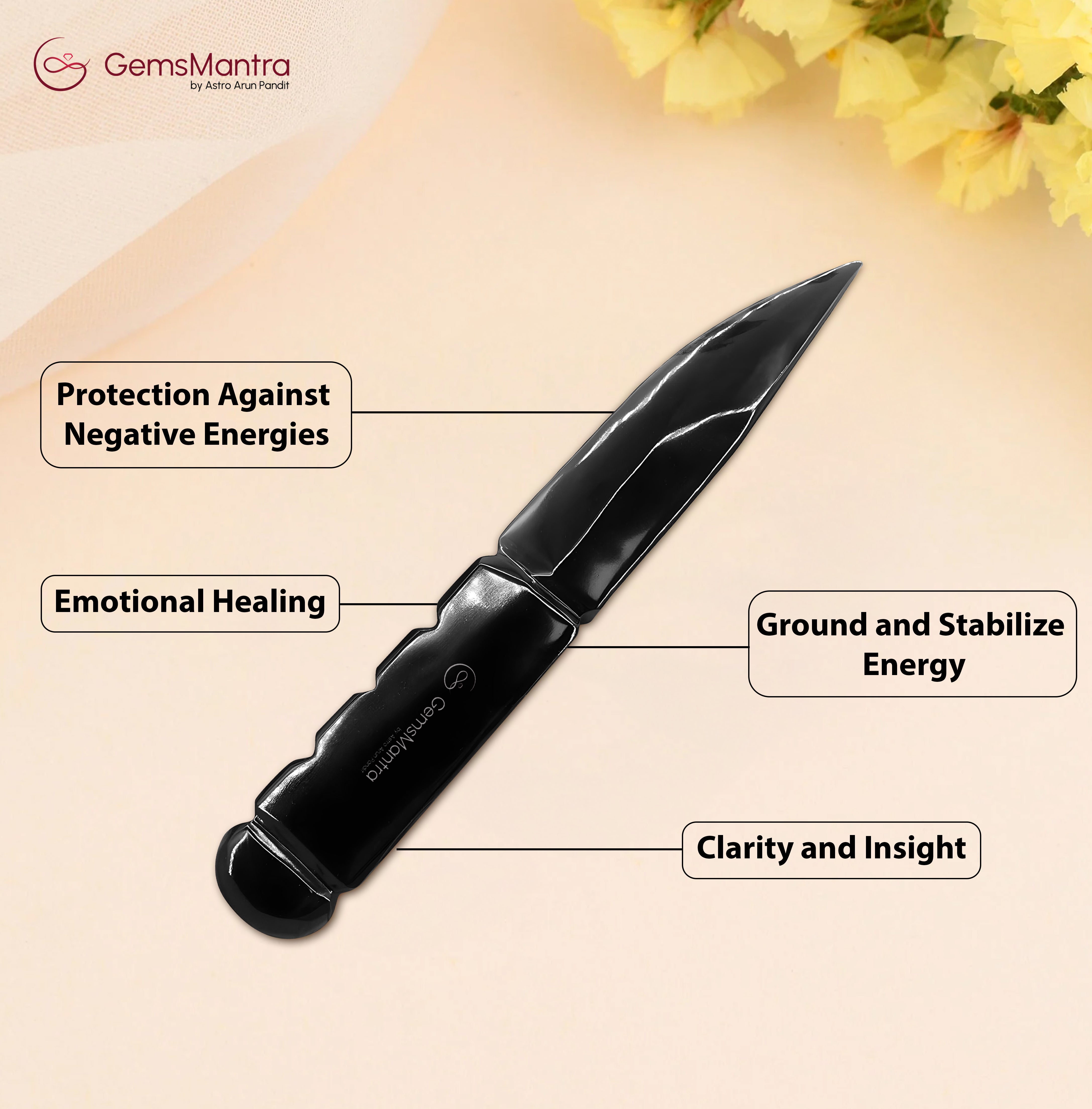 The Black Obsedian Predator Knife