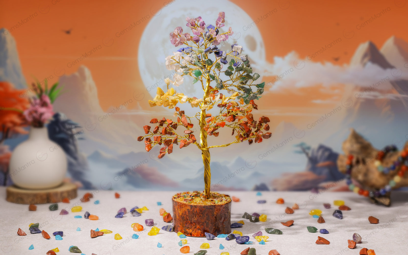 Large Seven Chakra Crystal Tree