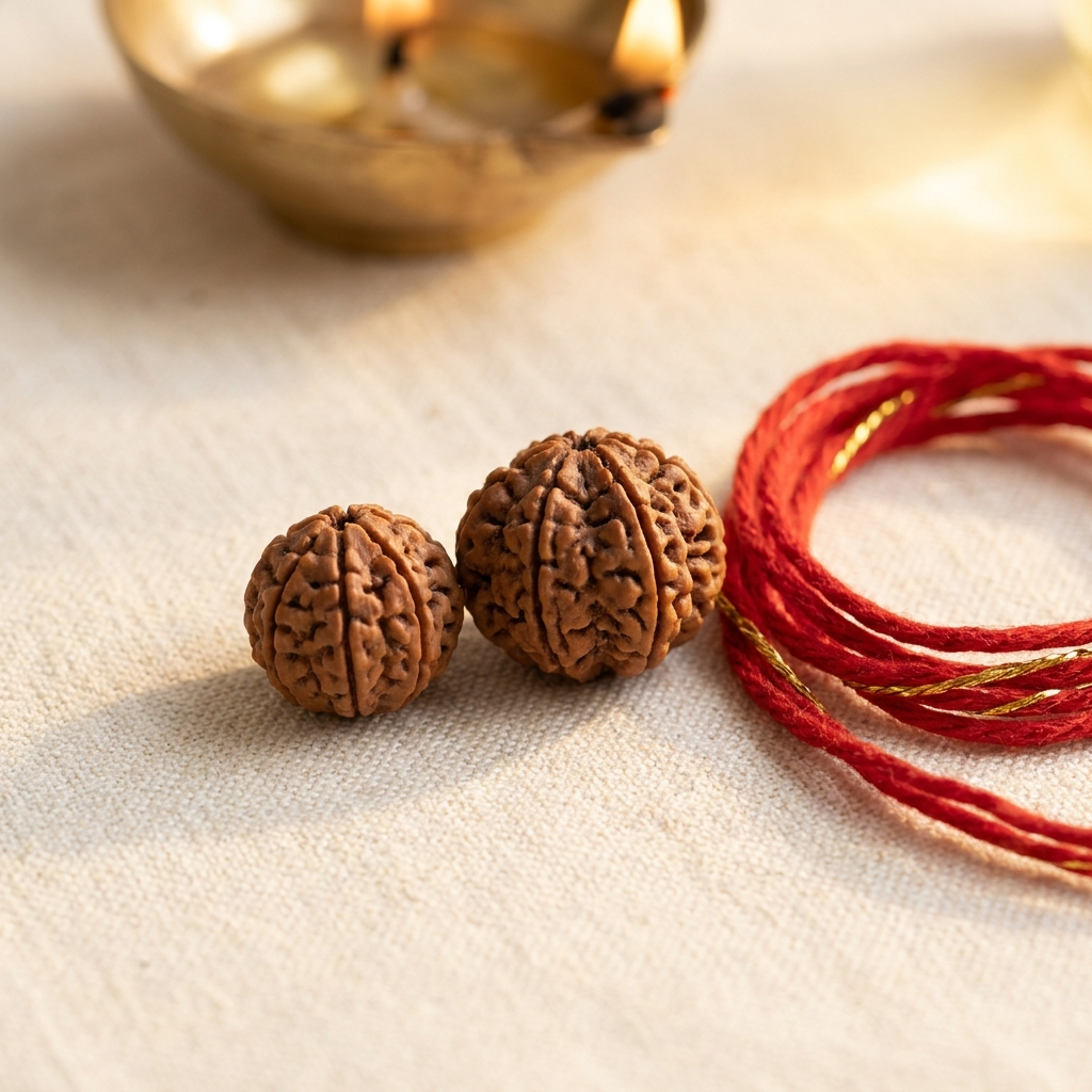 7 & 8 Mukhi Rudraksha Pair — Lakshmi & Ganesha Blessings together