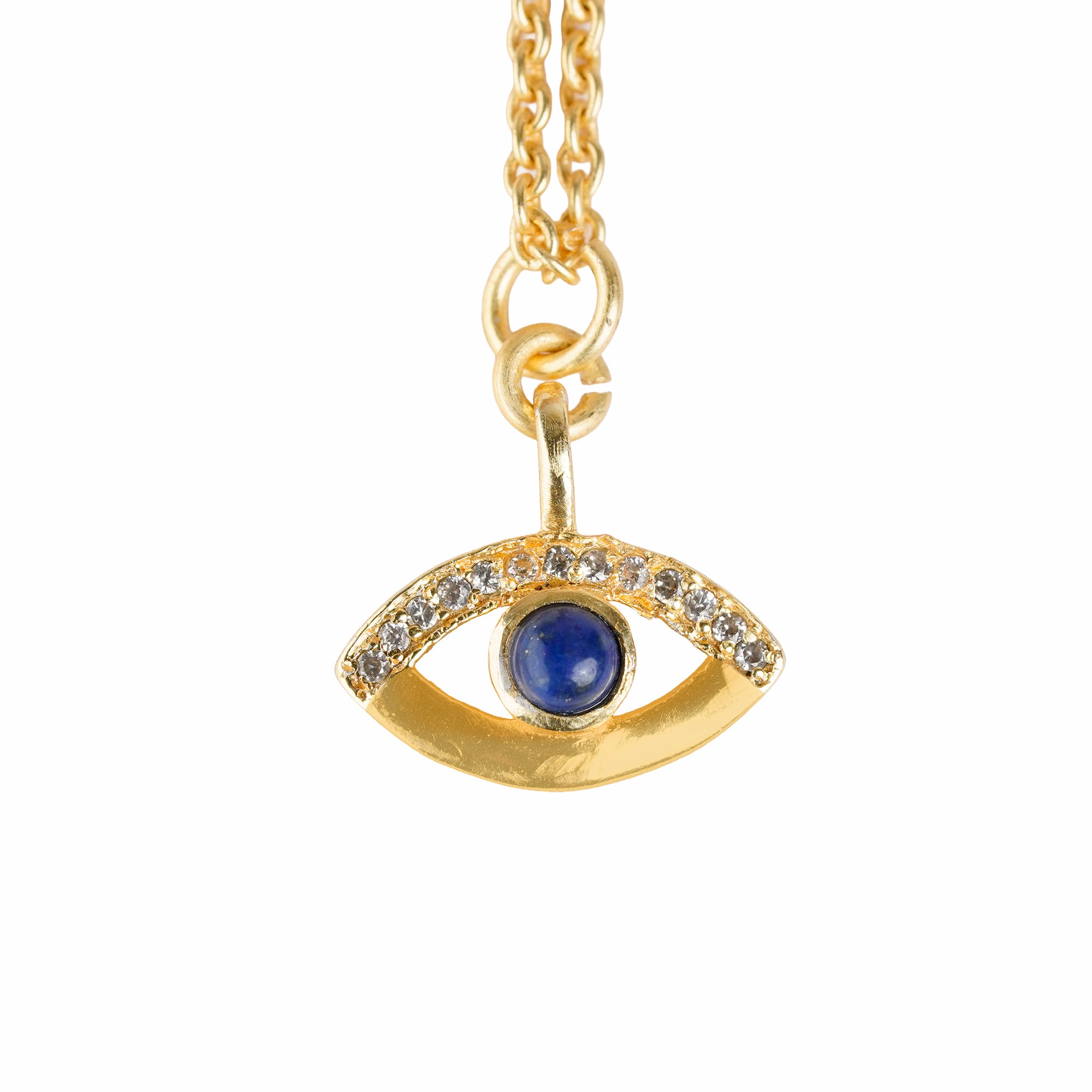 lapis evil eye charm pendant necklace protection good fortune