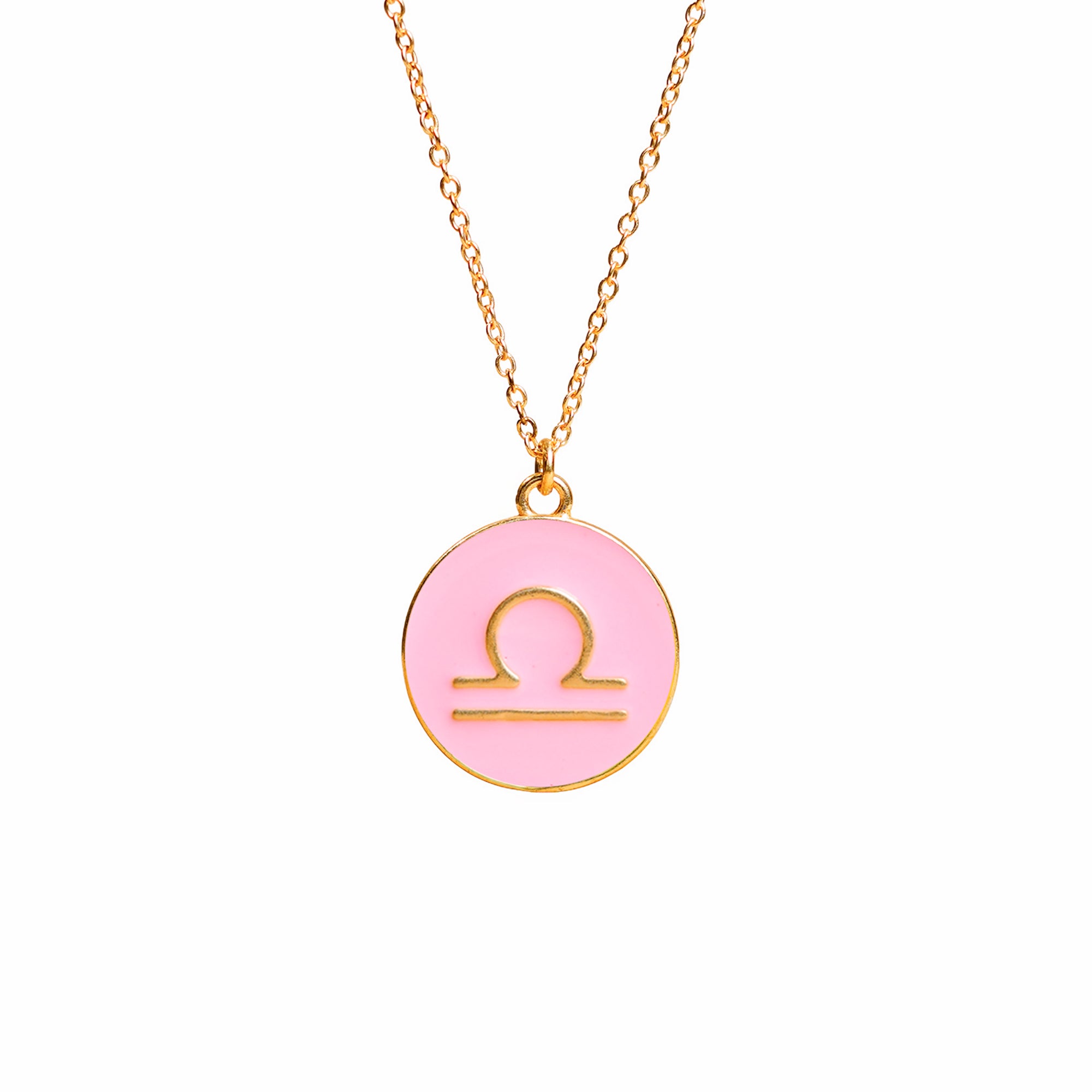 libra zodiac enamel coin pendant