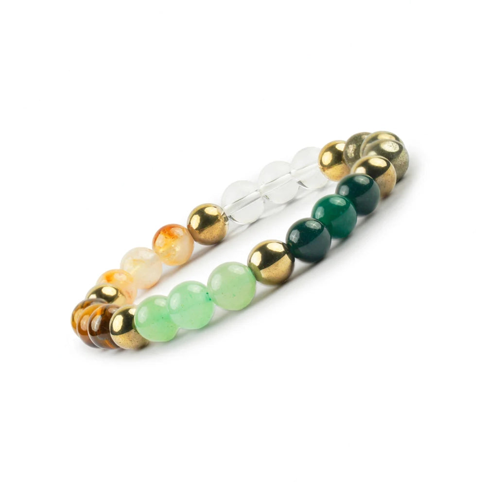 Dhan Yog Bracelet – Citrine, Pyrite & Aventurine, 8mm