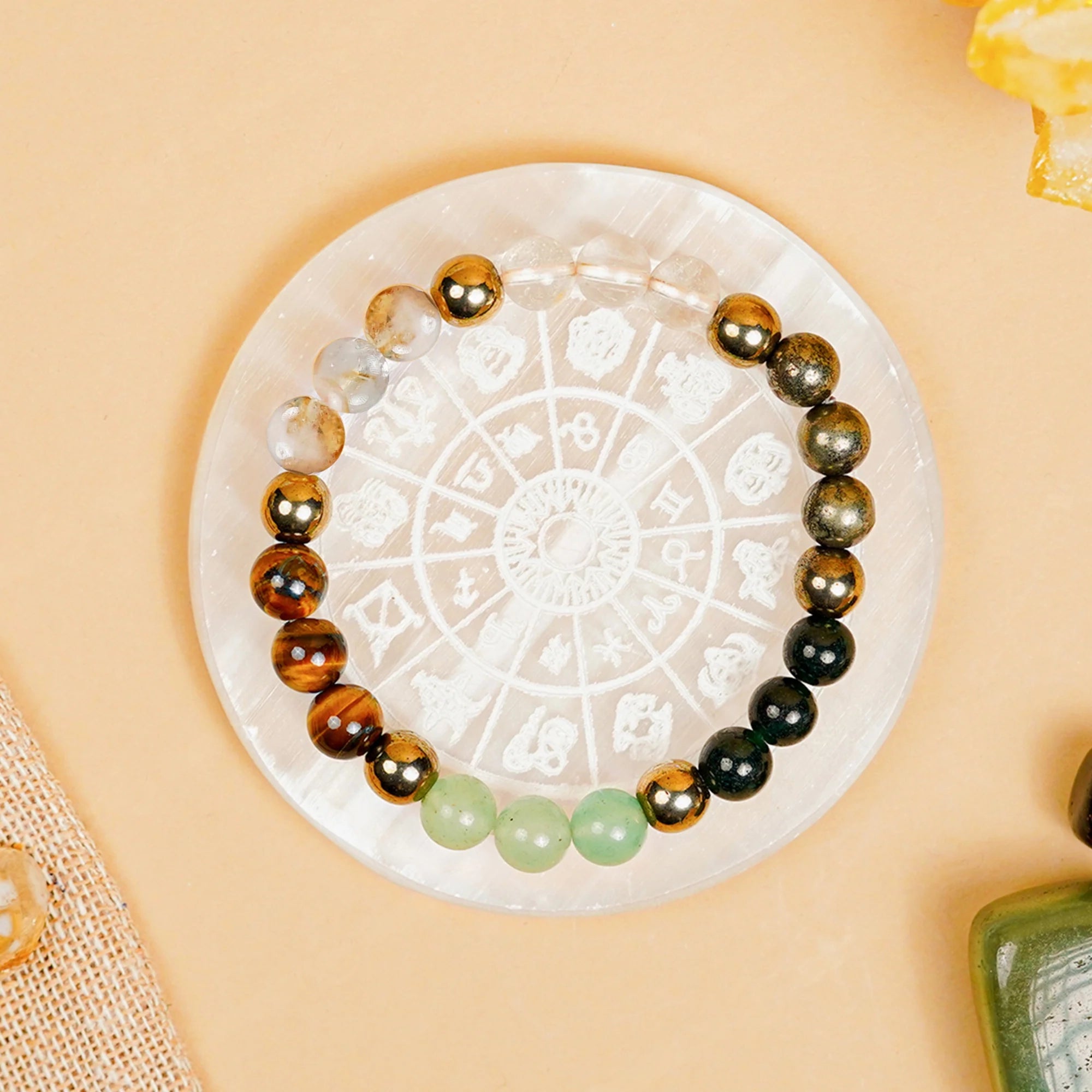 Dhan Yog Bracelet with FREE Selenite Plate – Wealth & Prosperity