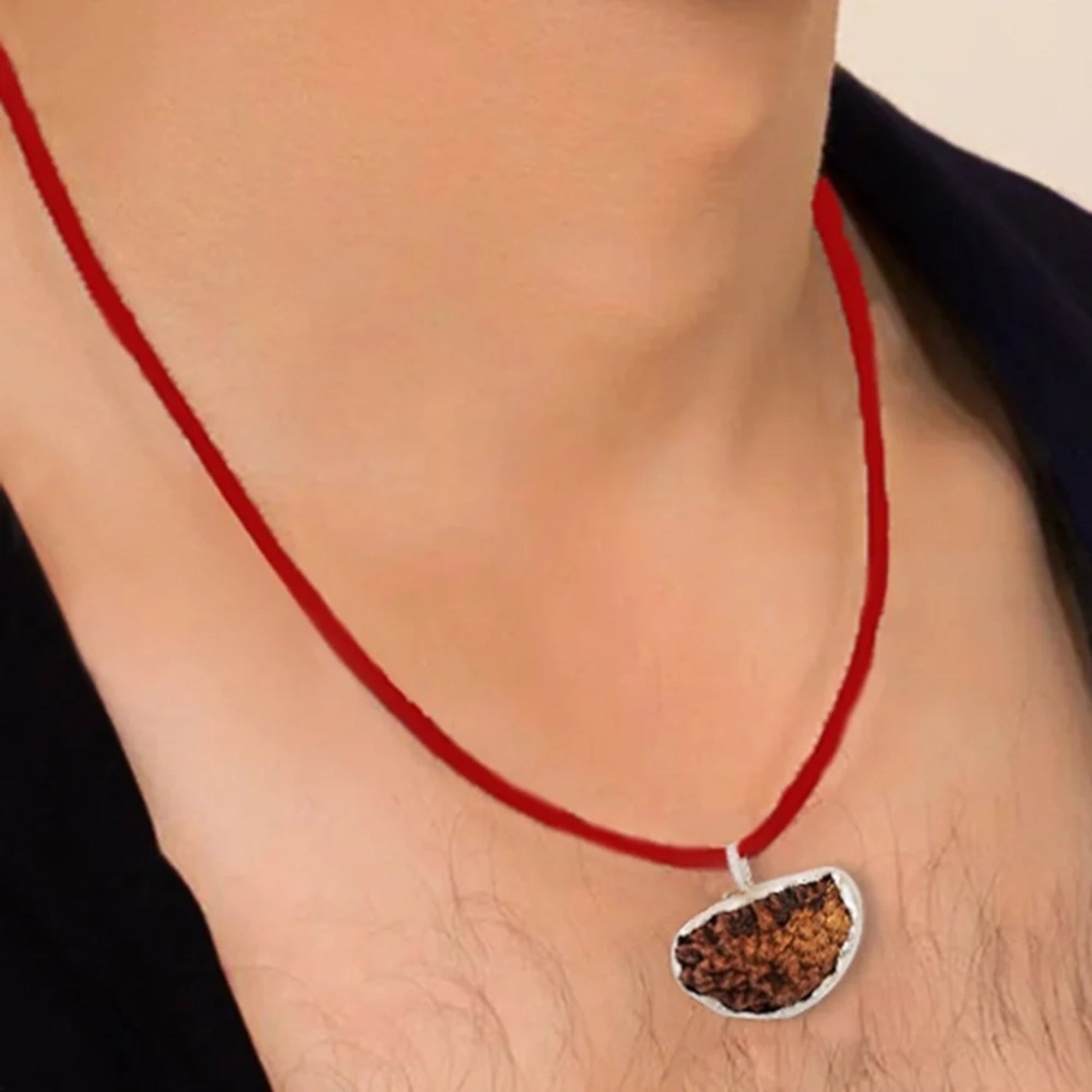1 Mukhi (Ek Mukhi) Rudraksha – Indian, Silver Pendant