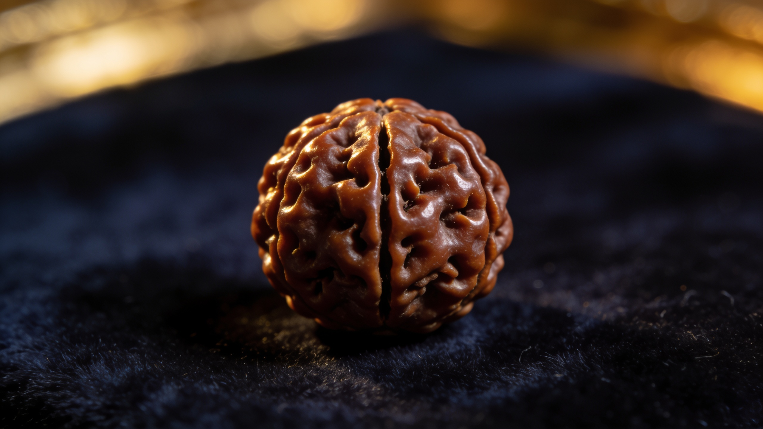 Natural Nepali 6 Mukhi Rudraksha bead showing six face lines — GemsMantra