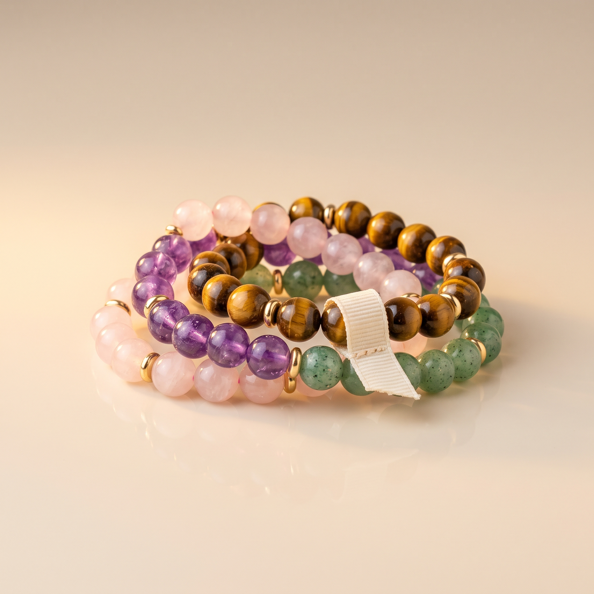 Assorted crystal gemstone bracelets stack – Clearance Sale collection