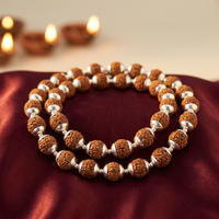 Silver Rudraksha Mala collection - rudraksha with 925 silver capping - GemsMantra