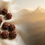Large Nepali rudraksha beads with deep ridges on cream silk with Himalayan backdrop - GemsMantra Nepali rudraksha collection banner