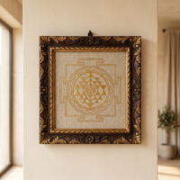 Golden Sri Yantra sacred geometry framed wall art – Frames collection