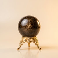Polished crystal sphere ball on golden stand – Sphere Balls collection