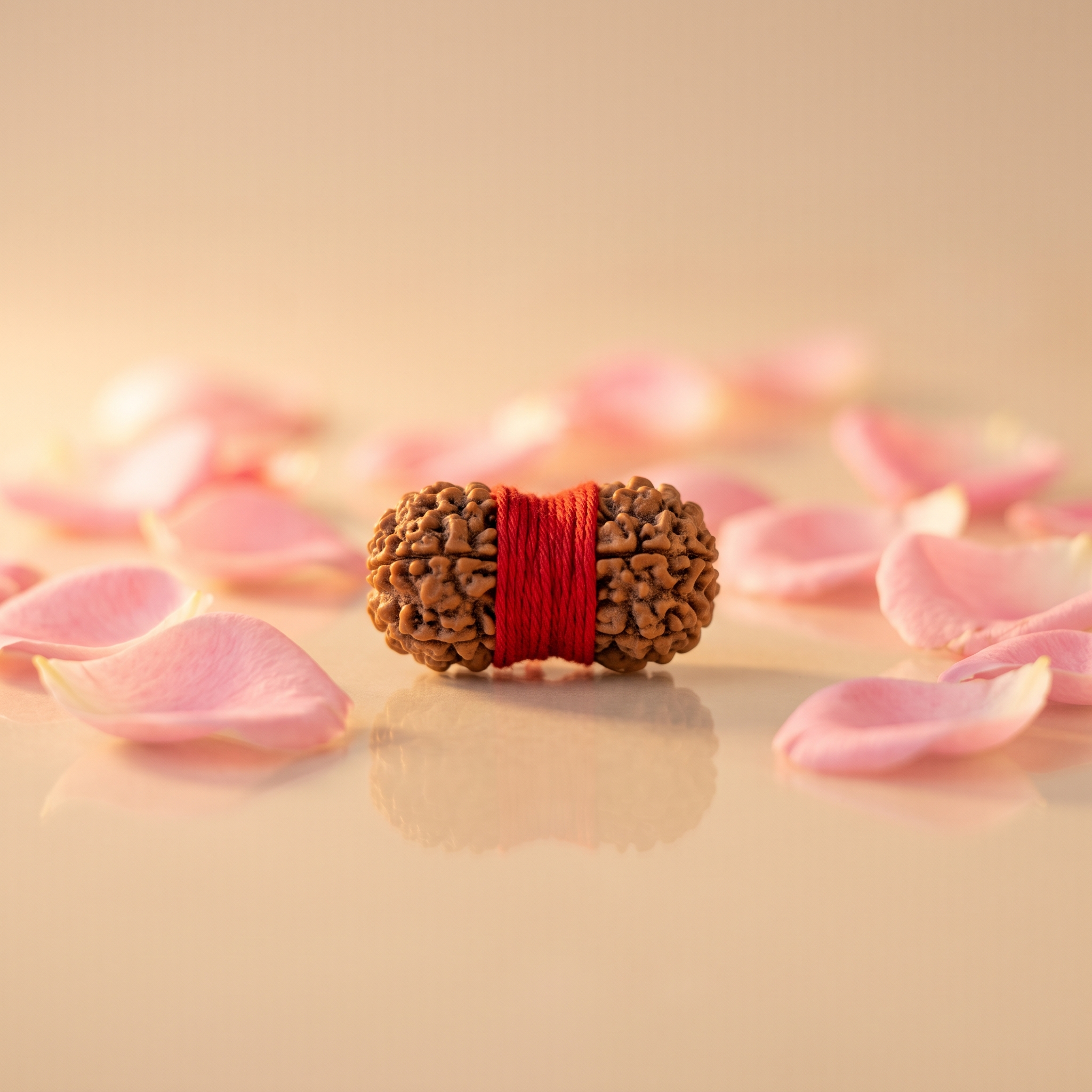 Gauri Shankar rudraksha with rose petals – Rudraksha for Love and Marriage