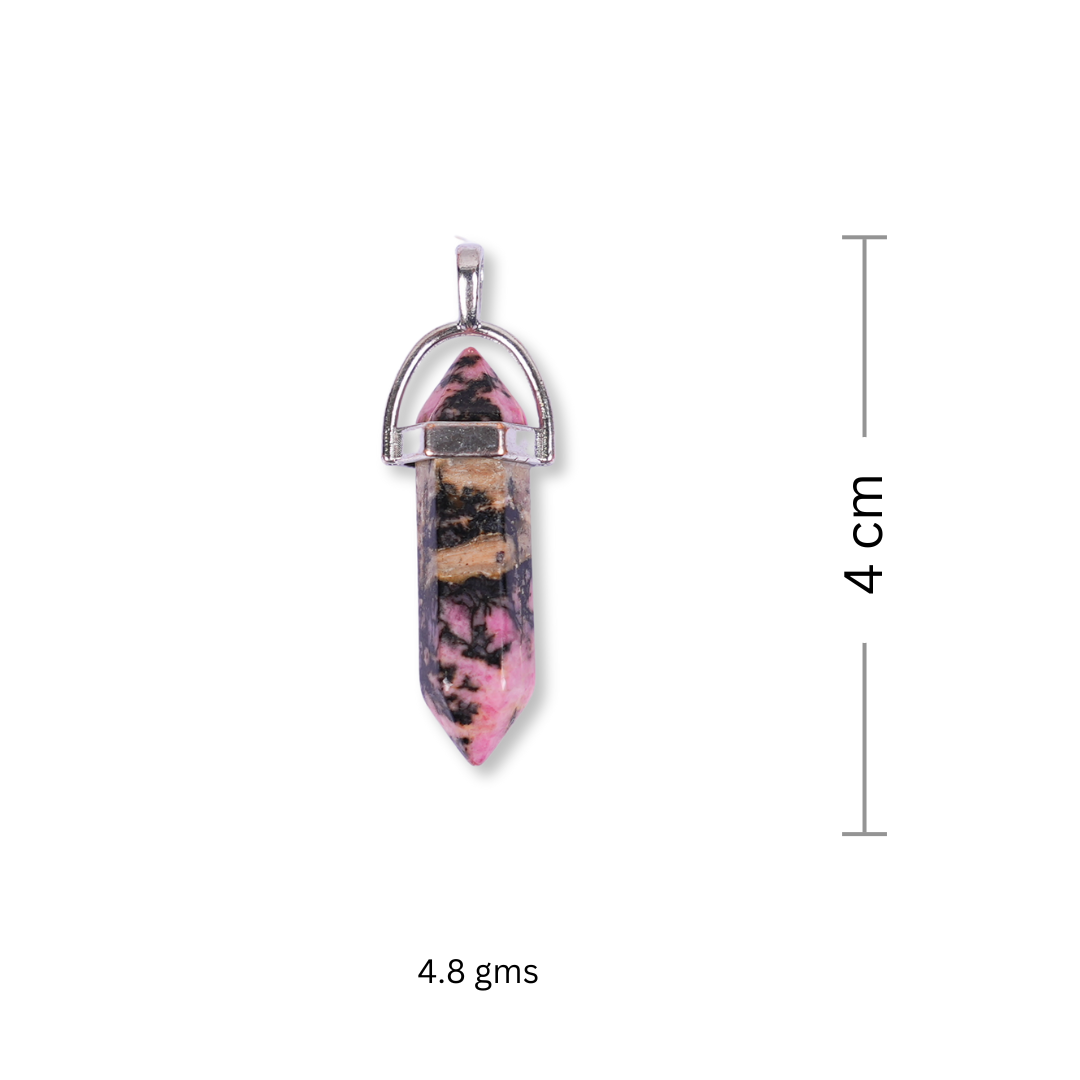 Rhodonite Double Terminated Pencil Pendant