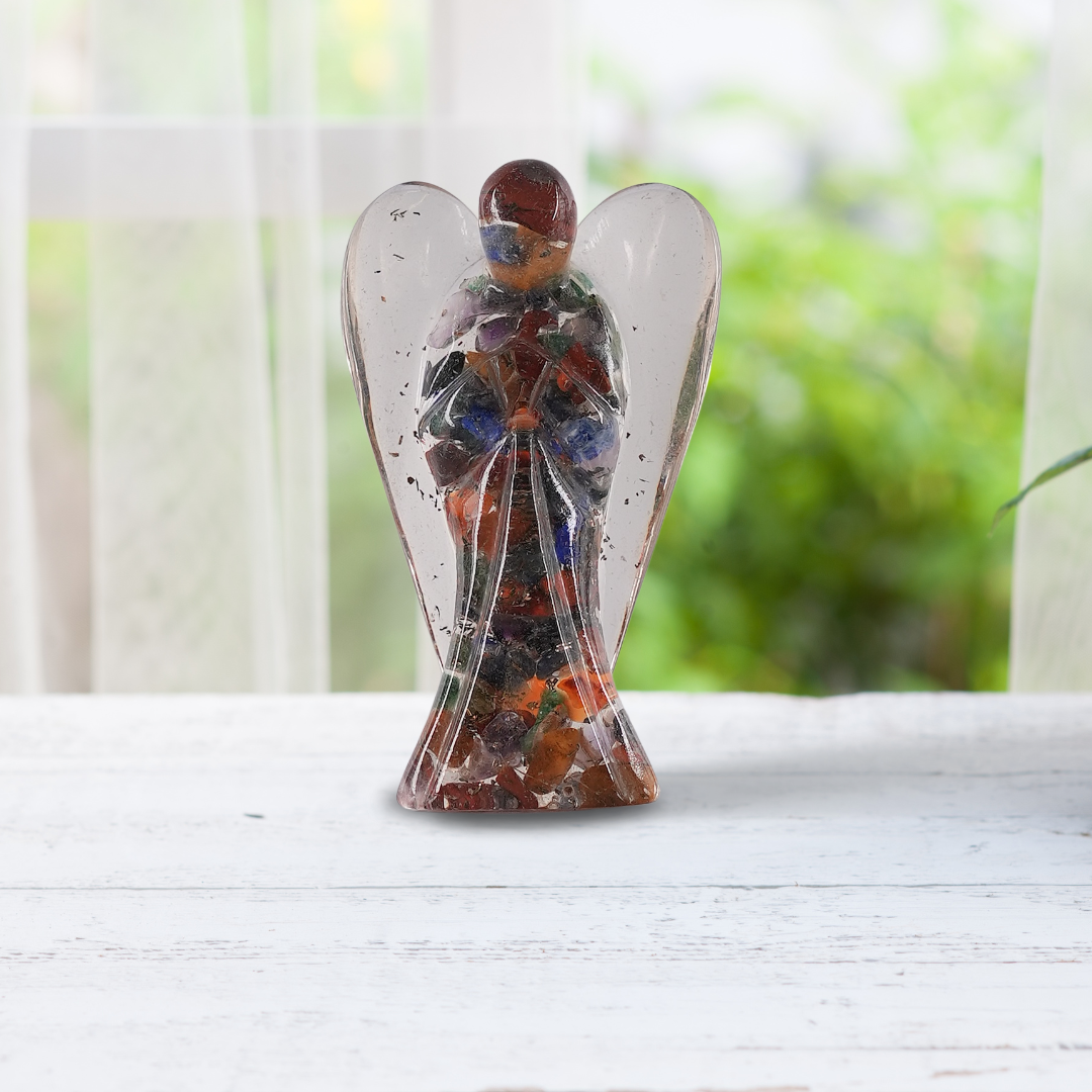 Seven Chakra Orgonite Angel/Orgone Angel