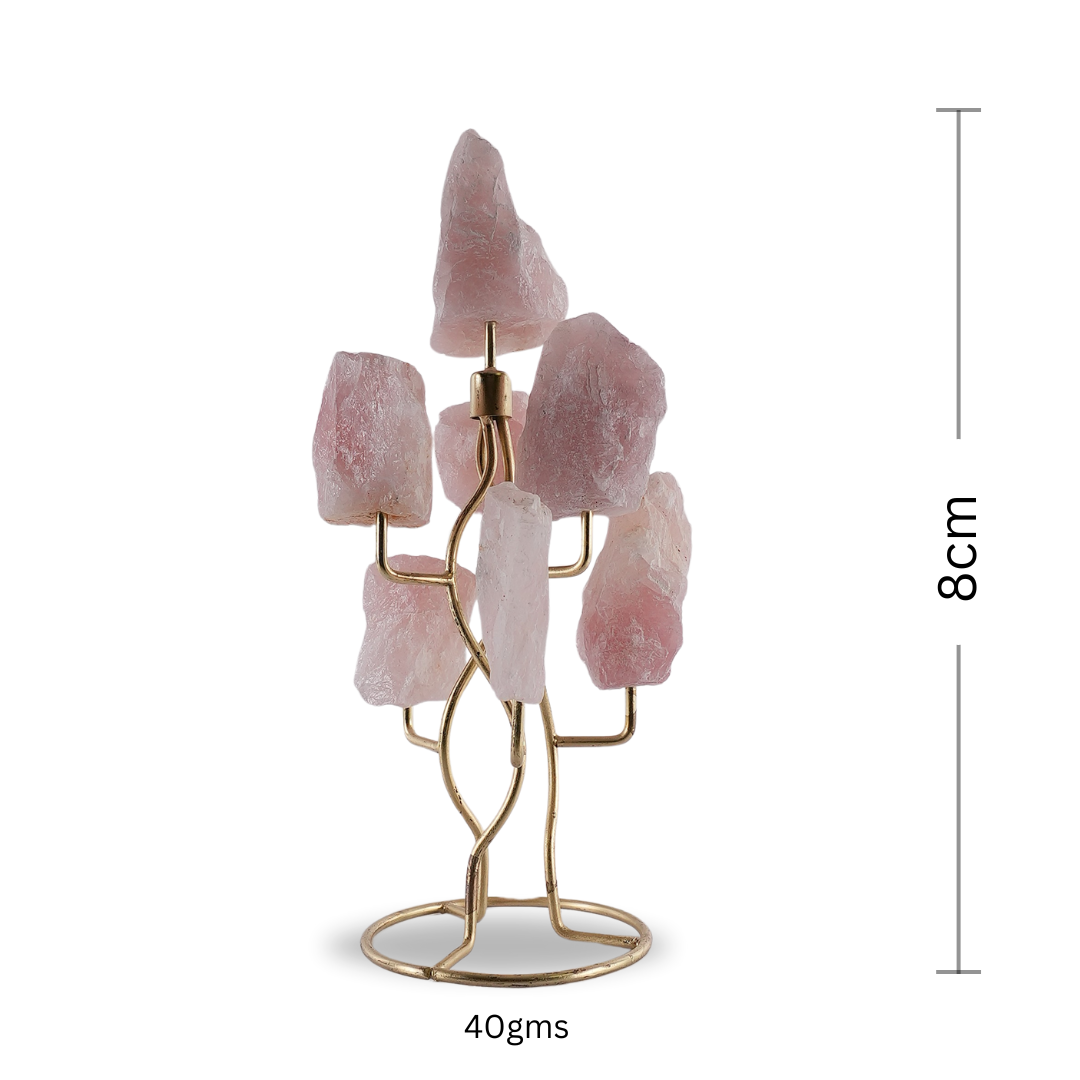 Rose Quartz Raw Stone with Stand – for Vastu