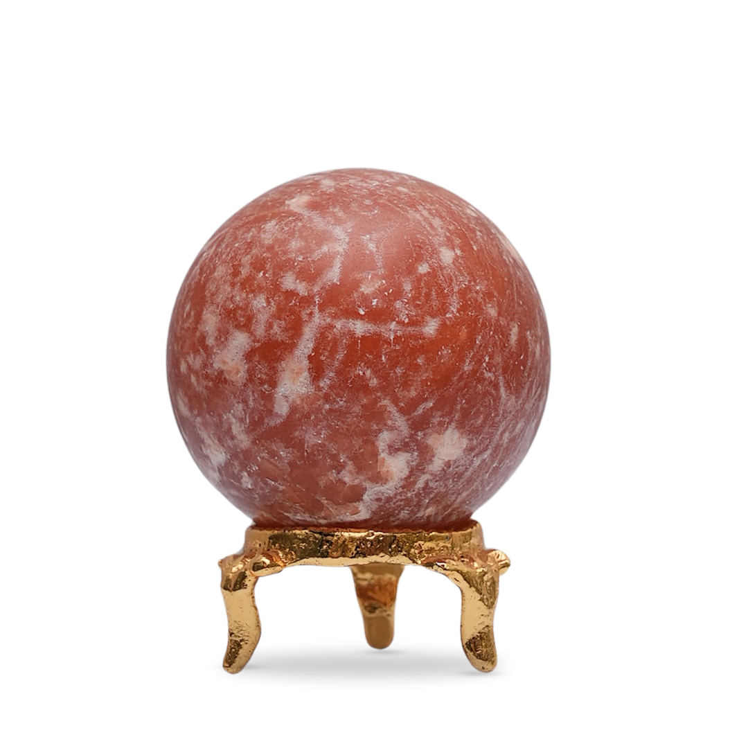 Orange Calcite Sphere/Ball