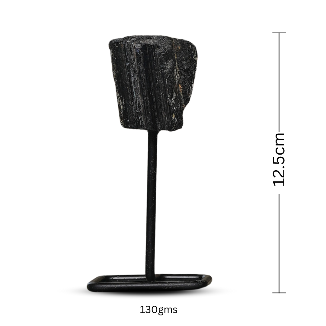 Black Tourmaline Raw Stone Stand – for Protection