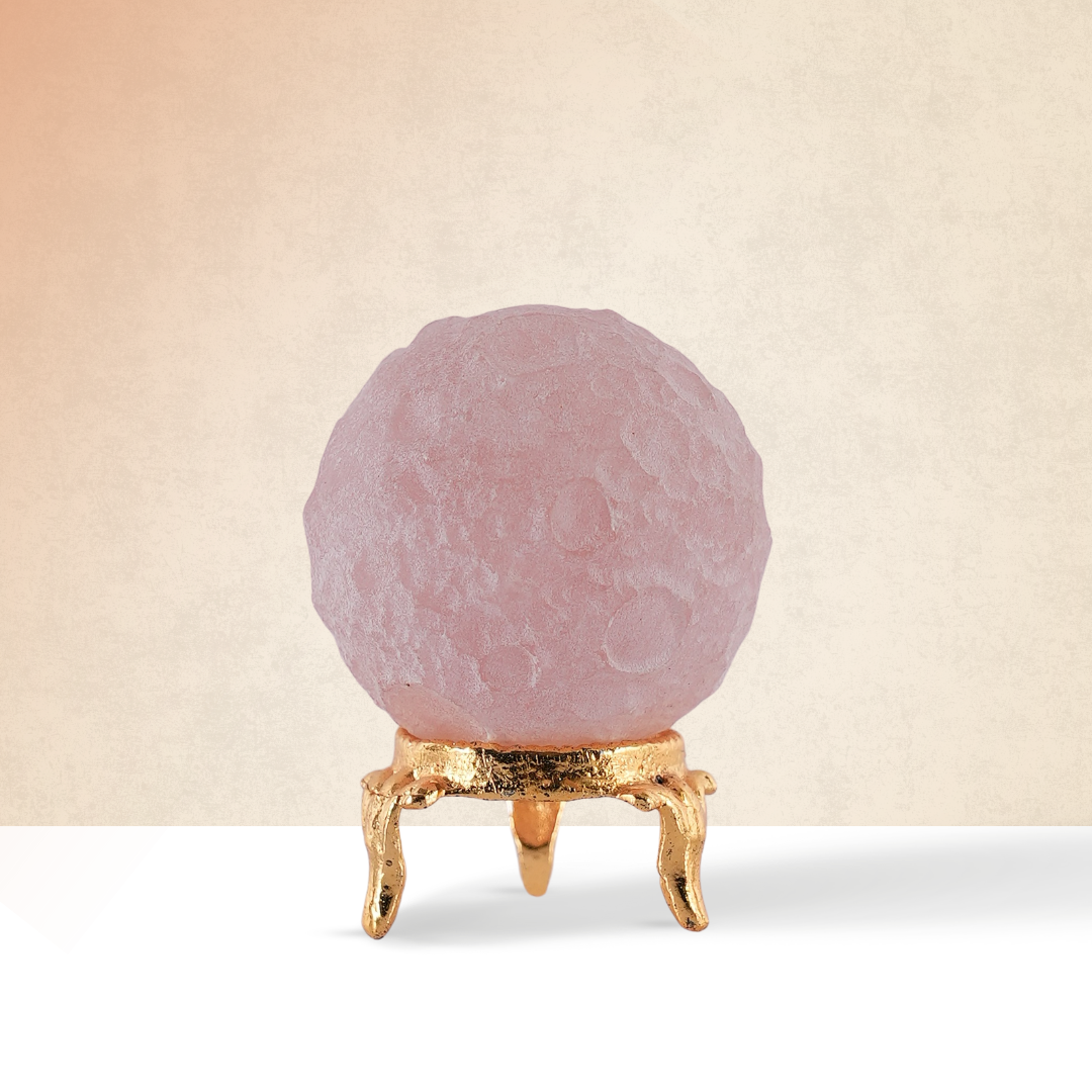 Rose Quartz Moon Sphere/Ball