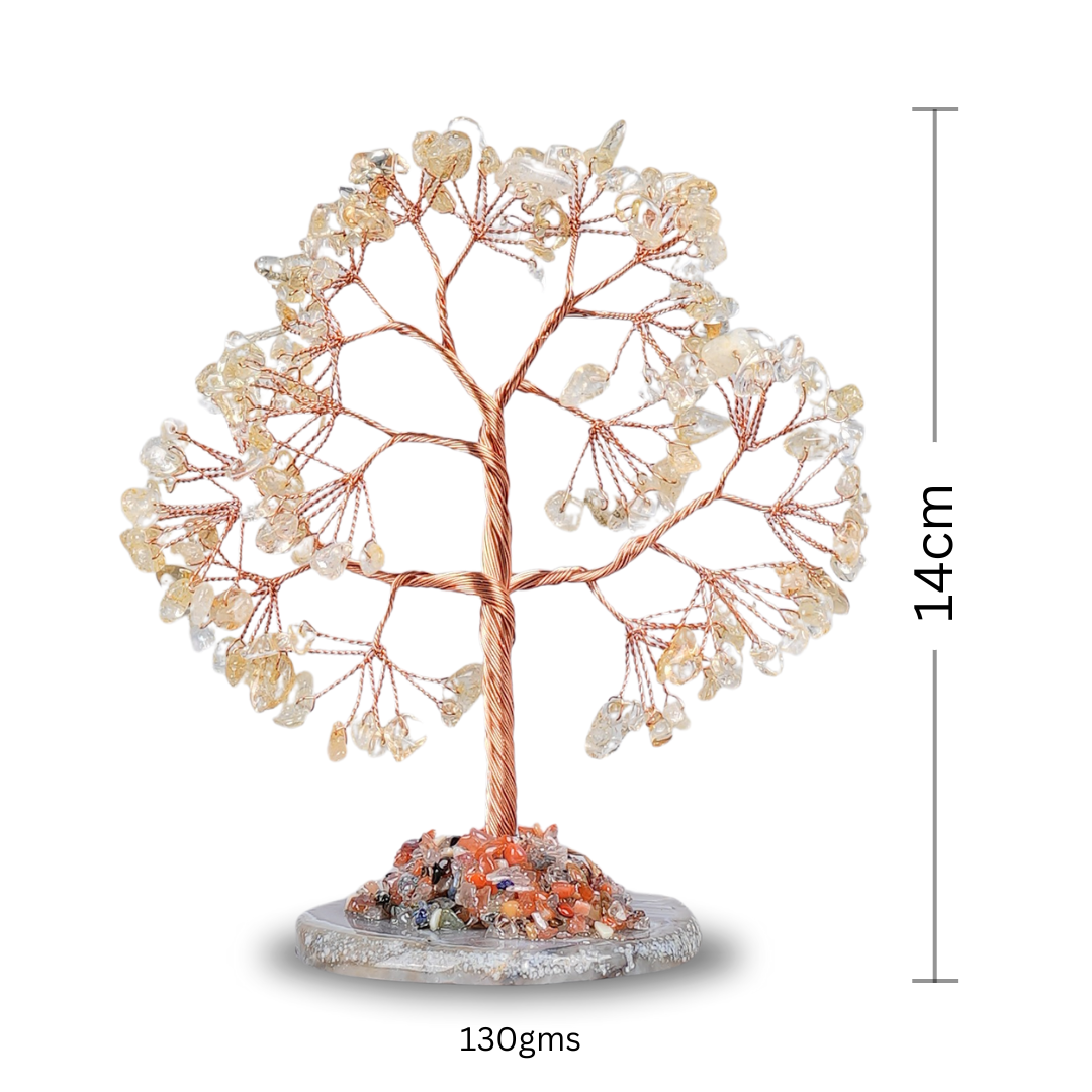 Citrine crystal Tree With Agate Plate