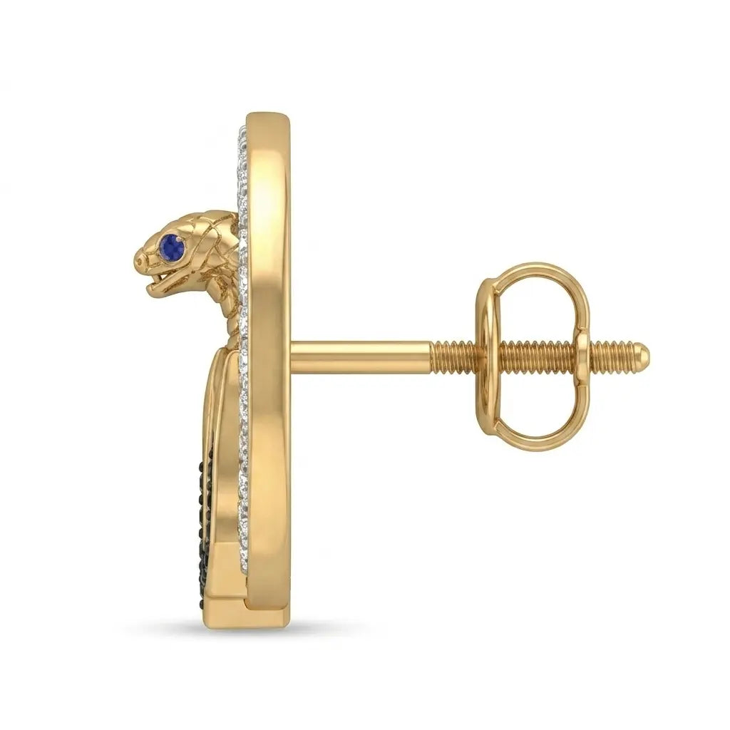 Trishul Snake Gold Earrings