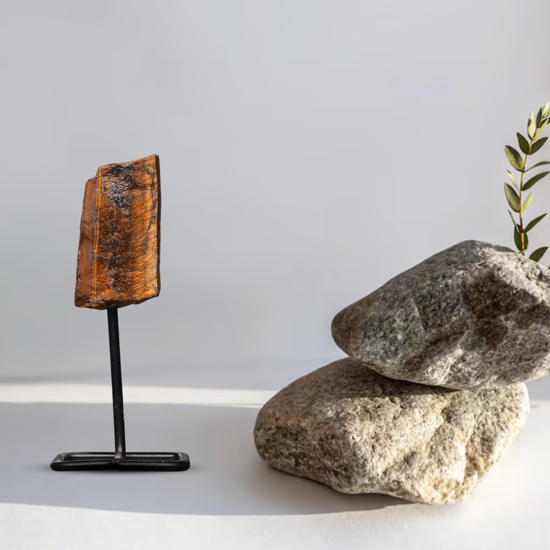 Tiger Eye Raw Stone Stand