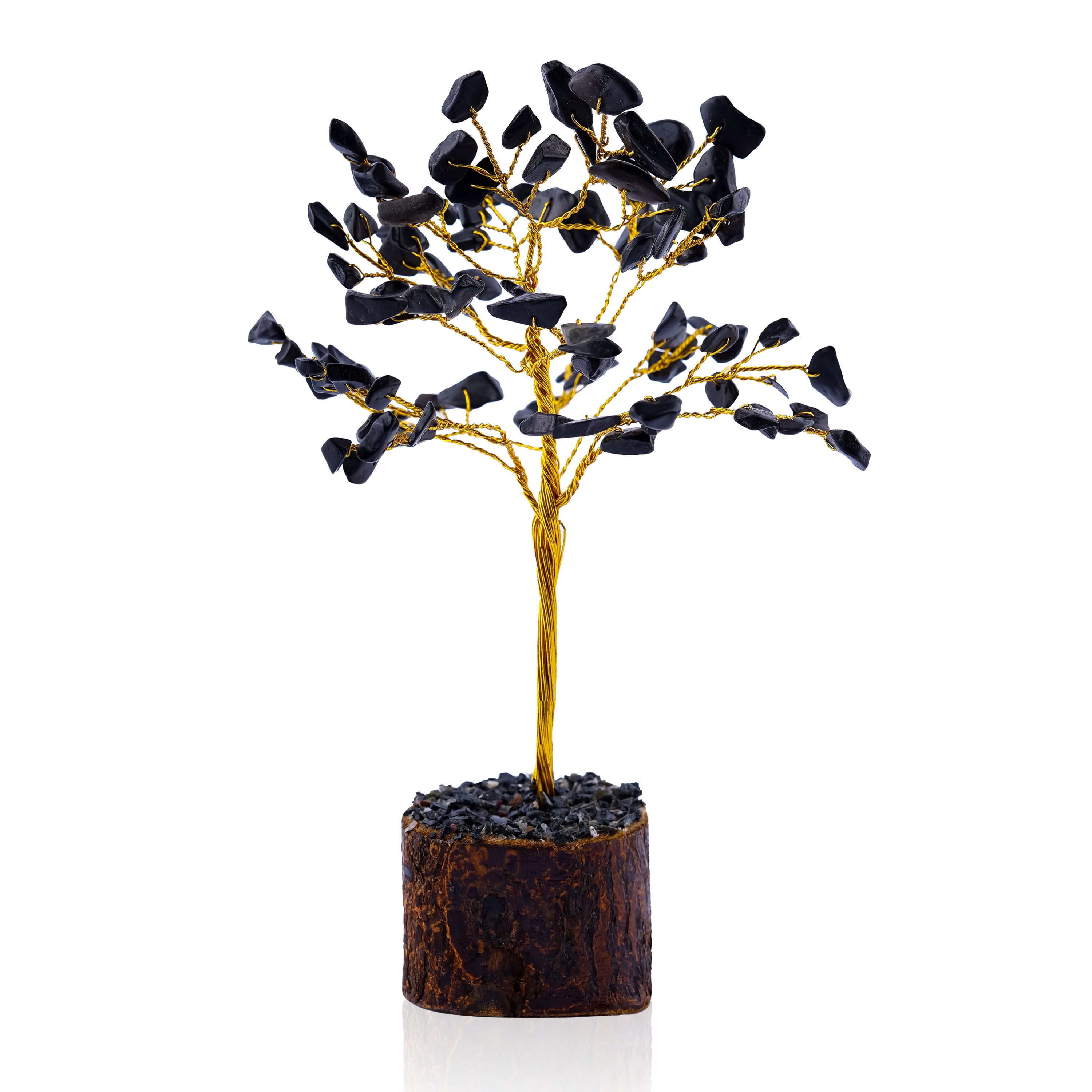 Black Agate Crystal Tree Gold