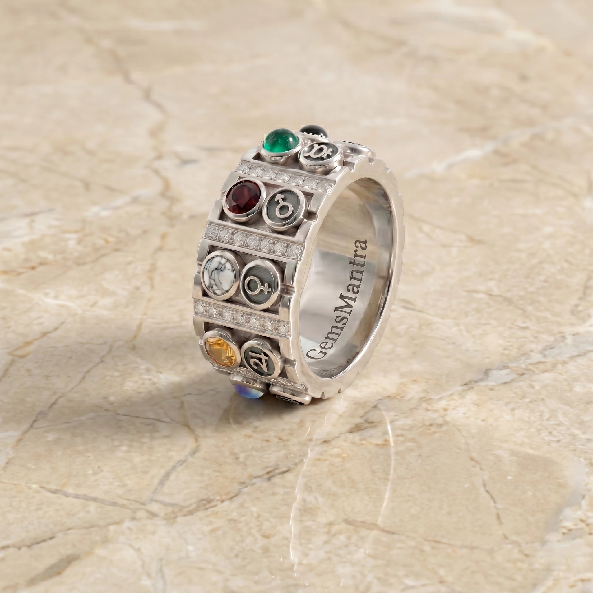 Zodiac Band Silver Ring