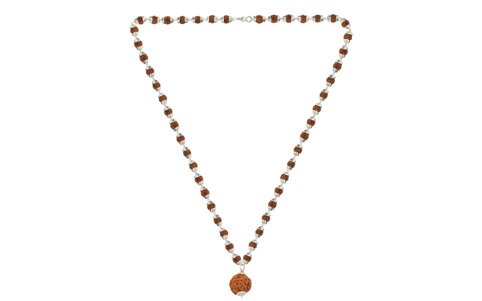 5 Mukhi Silver Rudraksha Mala