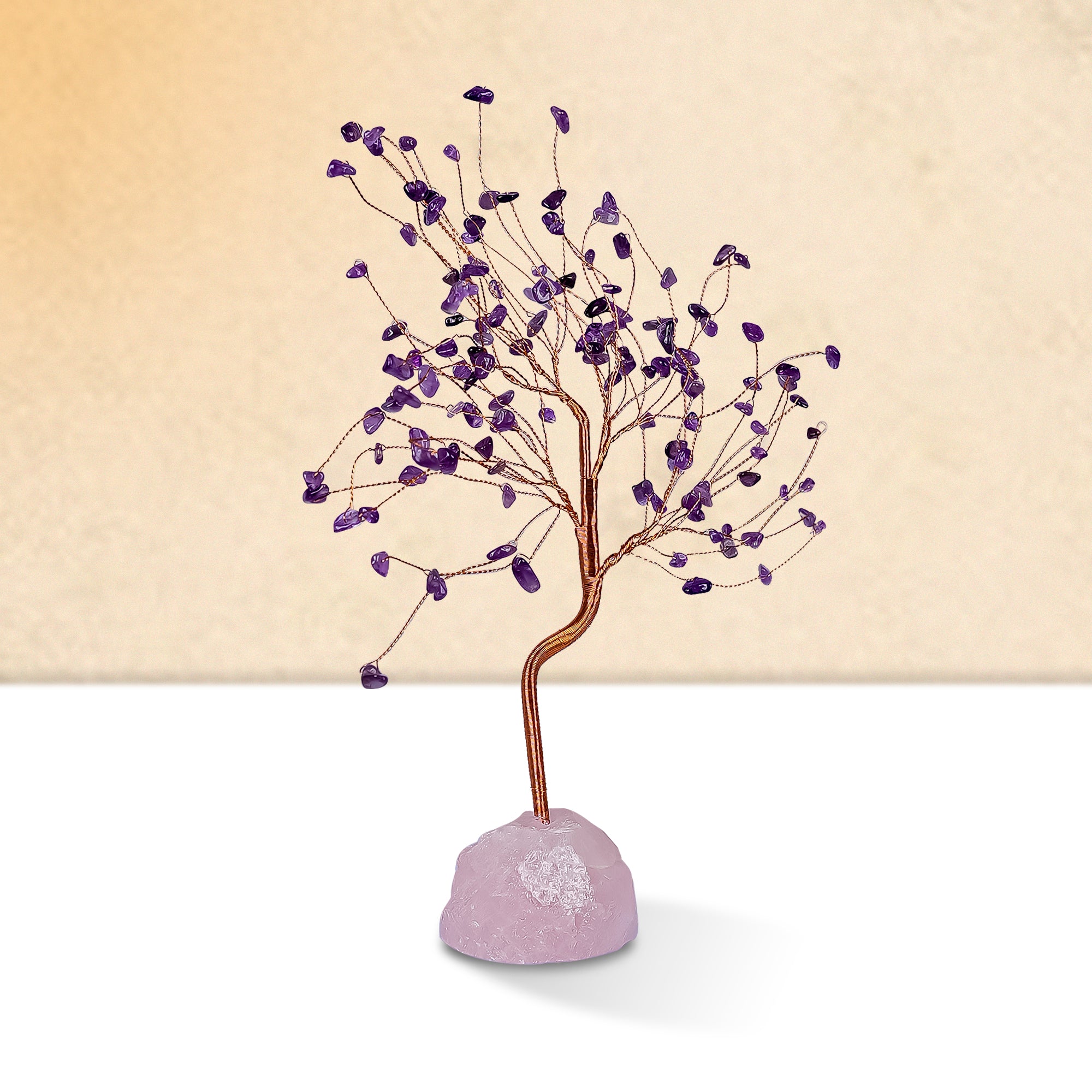 Amethyst With Raw Rose Quartz Large Tree