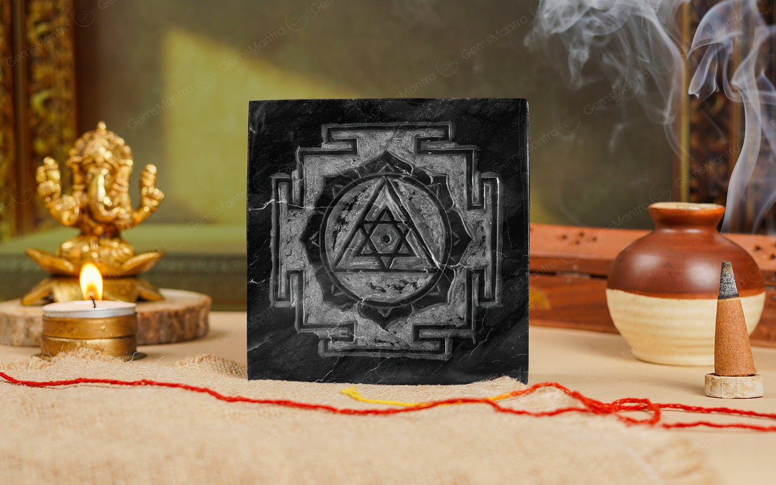 Premium Handmade  Shaligram Lakshmi Ganesh Yantra