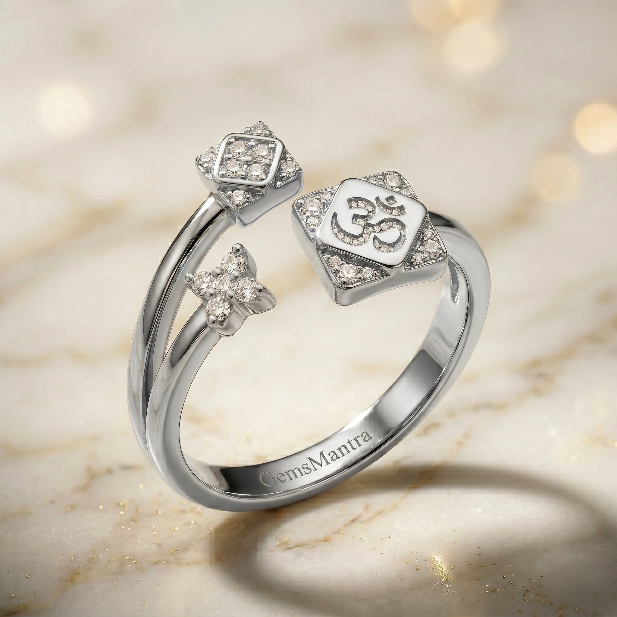 Om silver ring