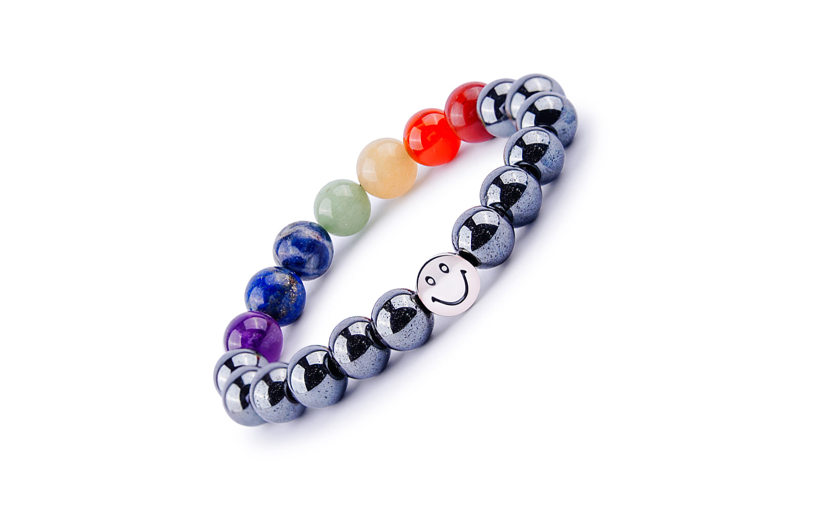 Smile Bracelet - 7 Chakra with Hematite