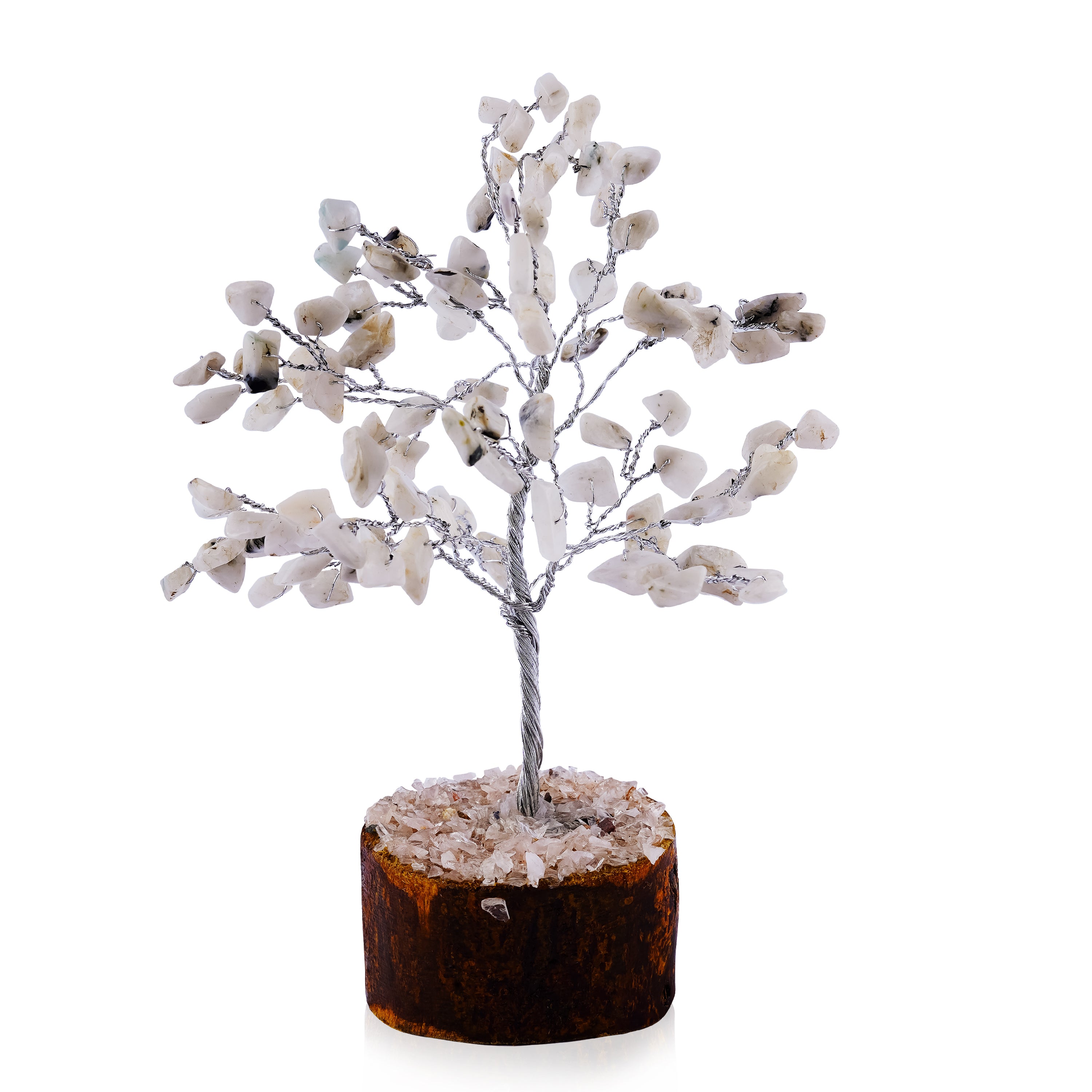 Rainbow Moonstone Crystal Tree Silver