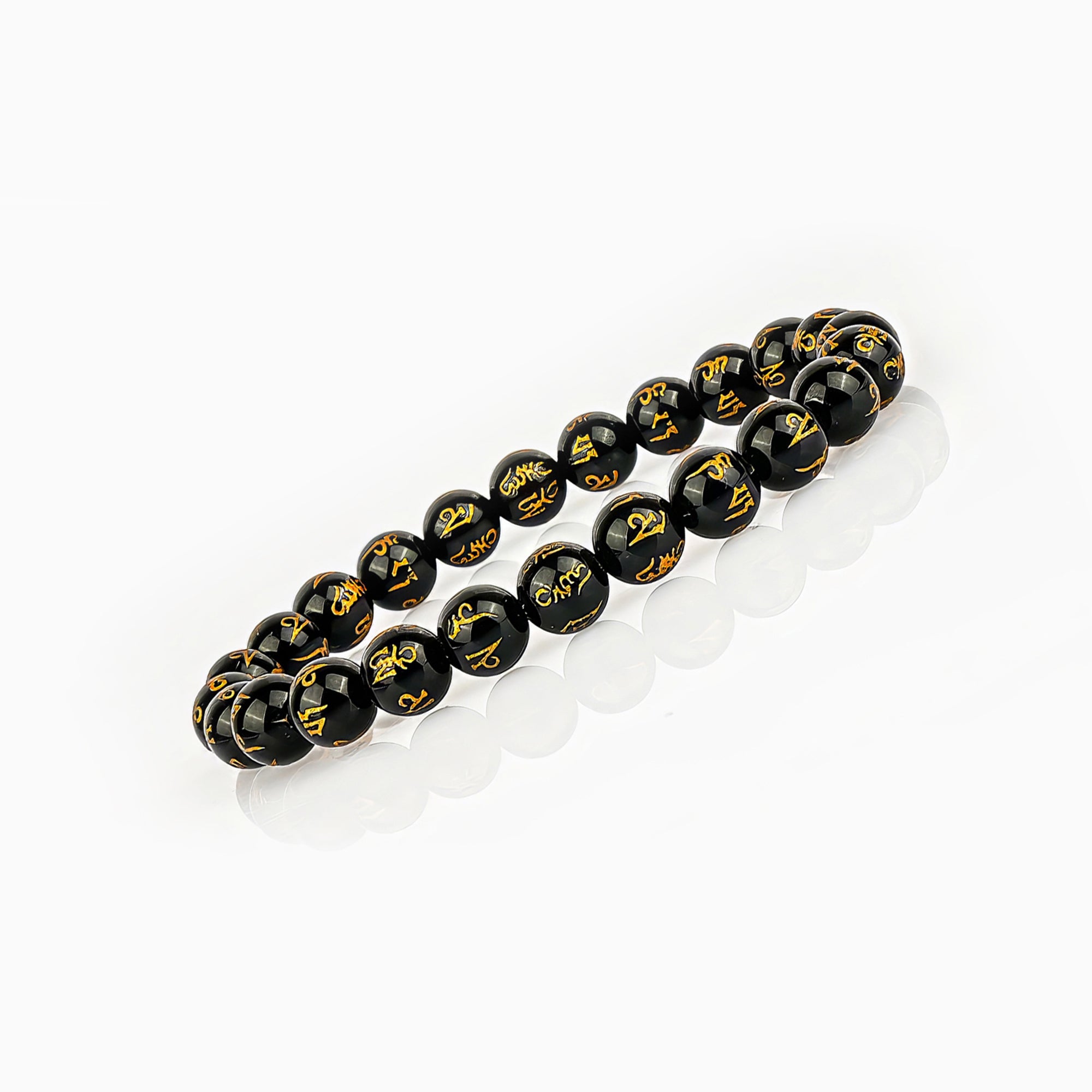 Black Om Mani Bracelet – Protection & Grounding