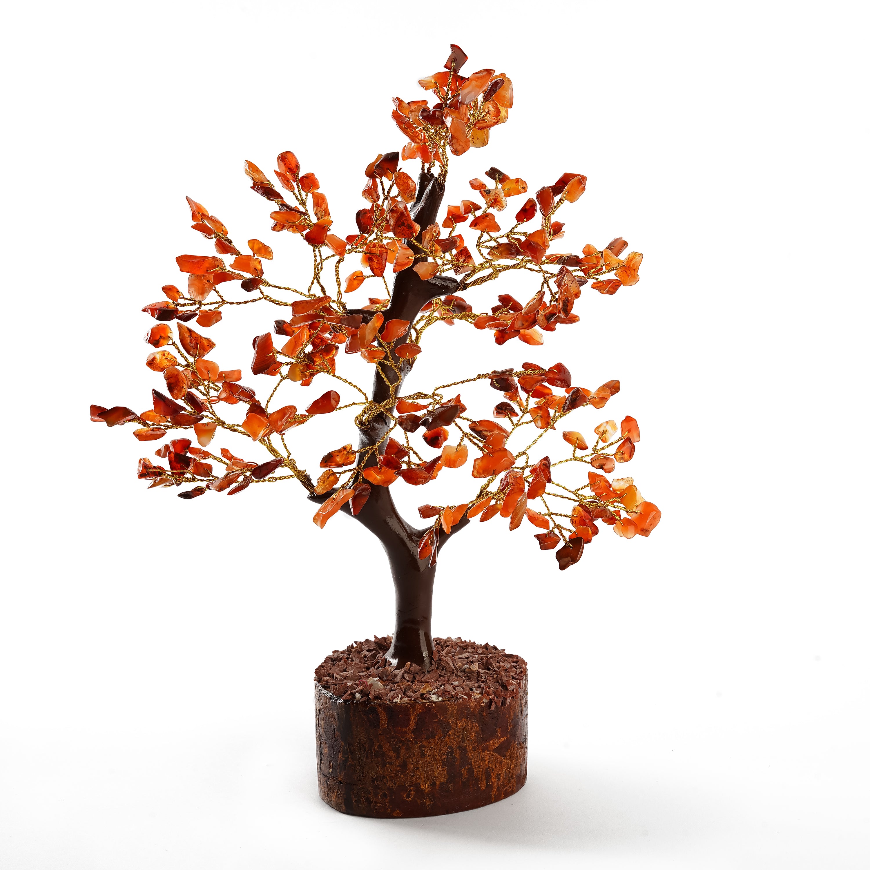 Wooden Carnelian Crystal Tree