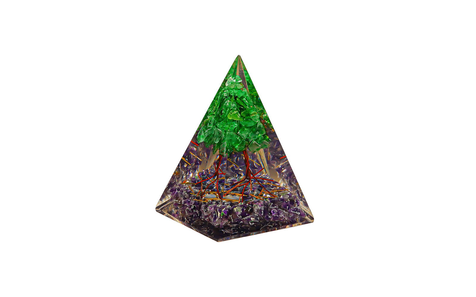 Amethyst With Tree Nubian Pyramid