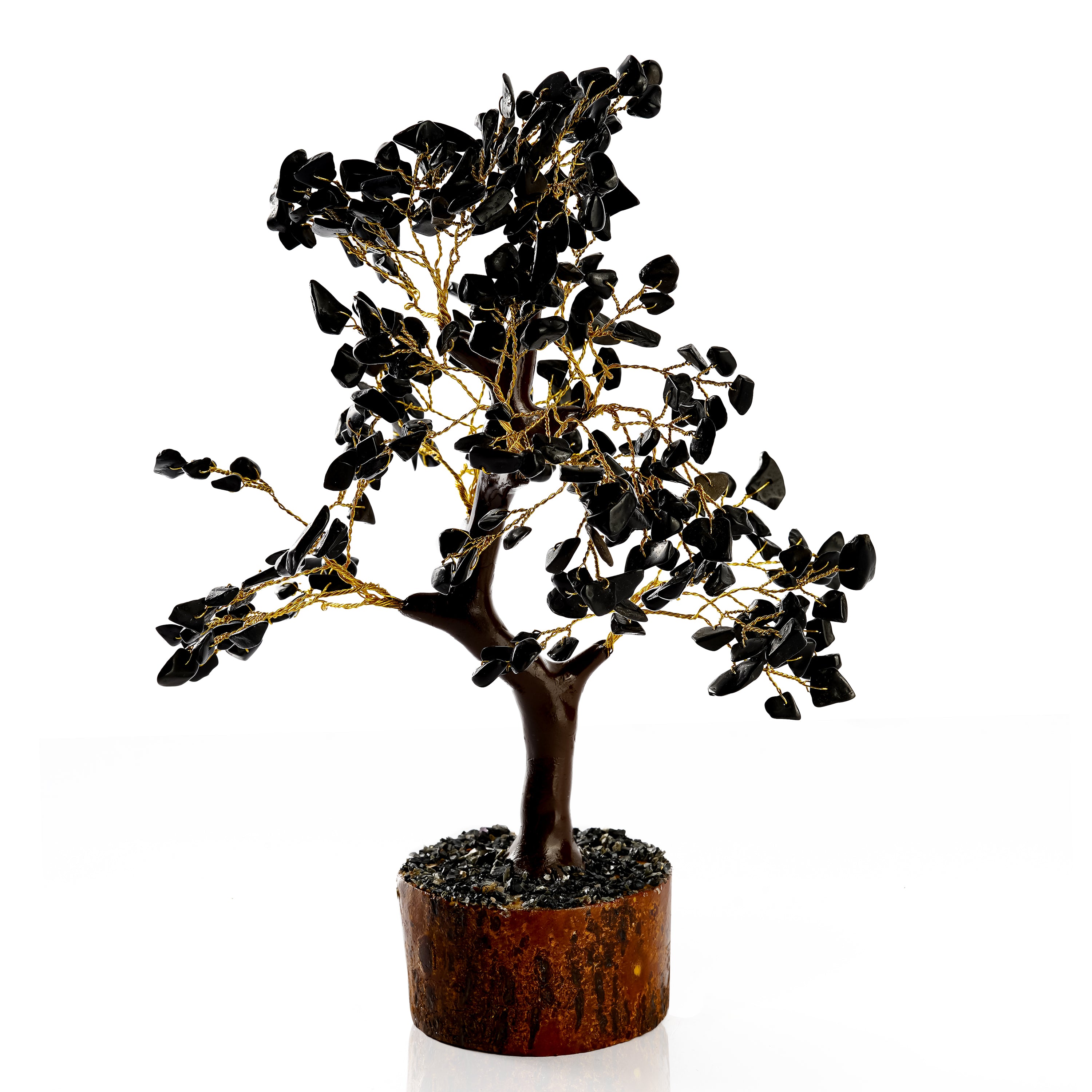 Wooden Black Agate Crystal Tree