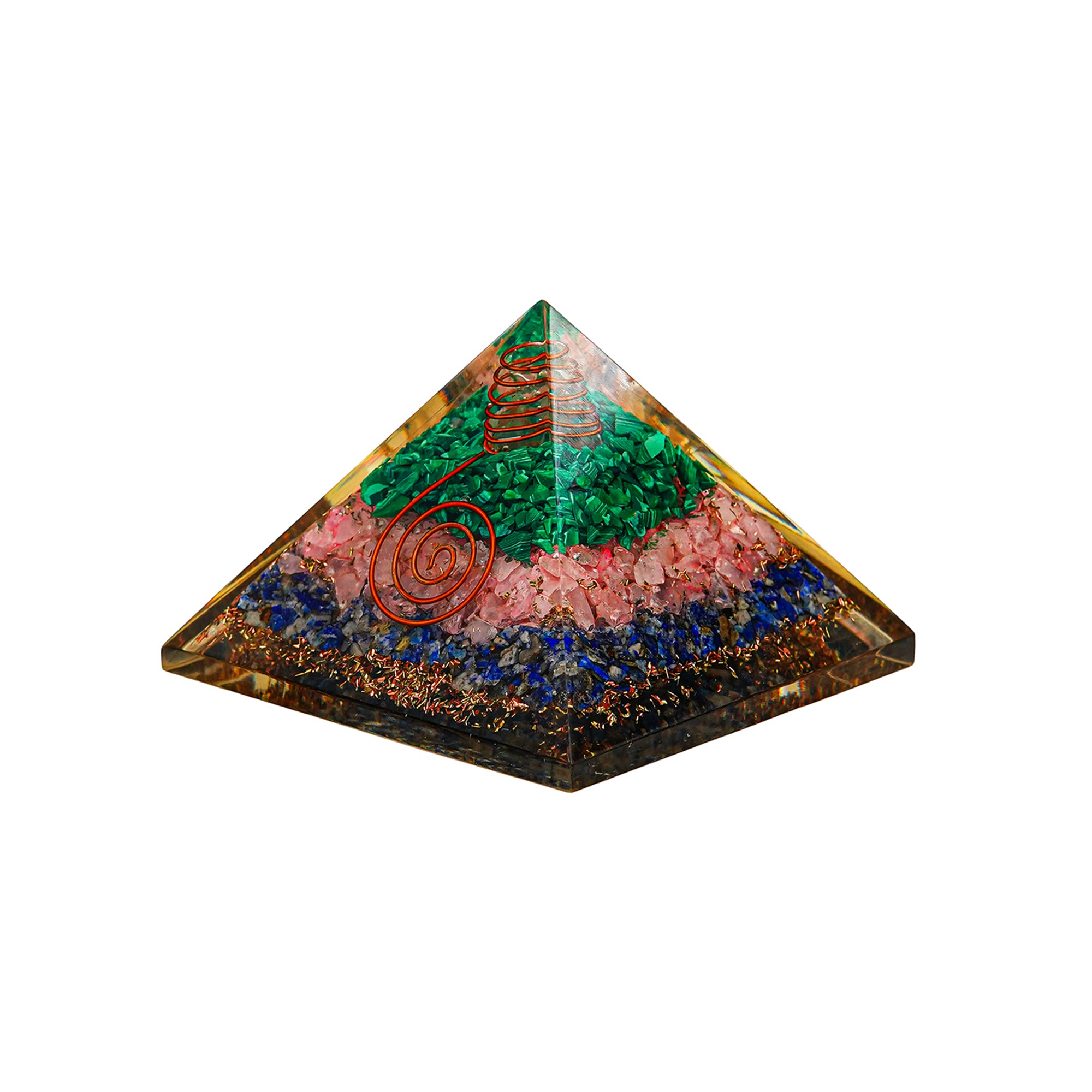 Rose Quartz, Lapis Lazuli & Malachite Pyramids – for Vastu