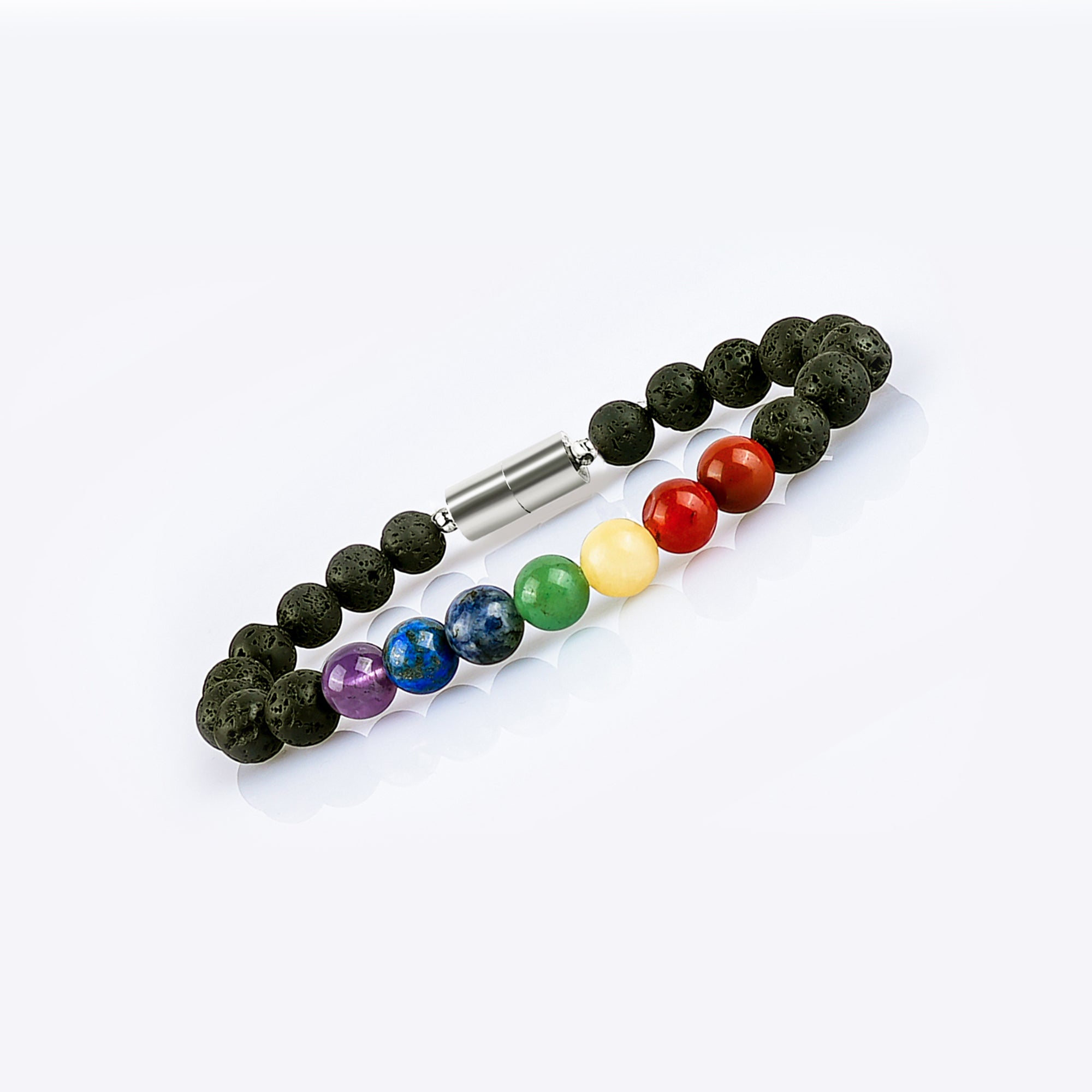 7 Chakra Lava Bracelet – Grounding & Aromatherapy