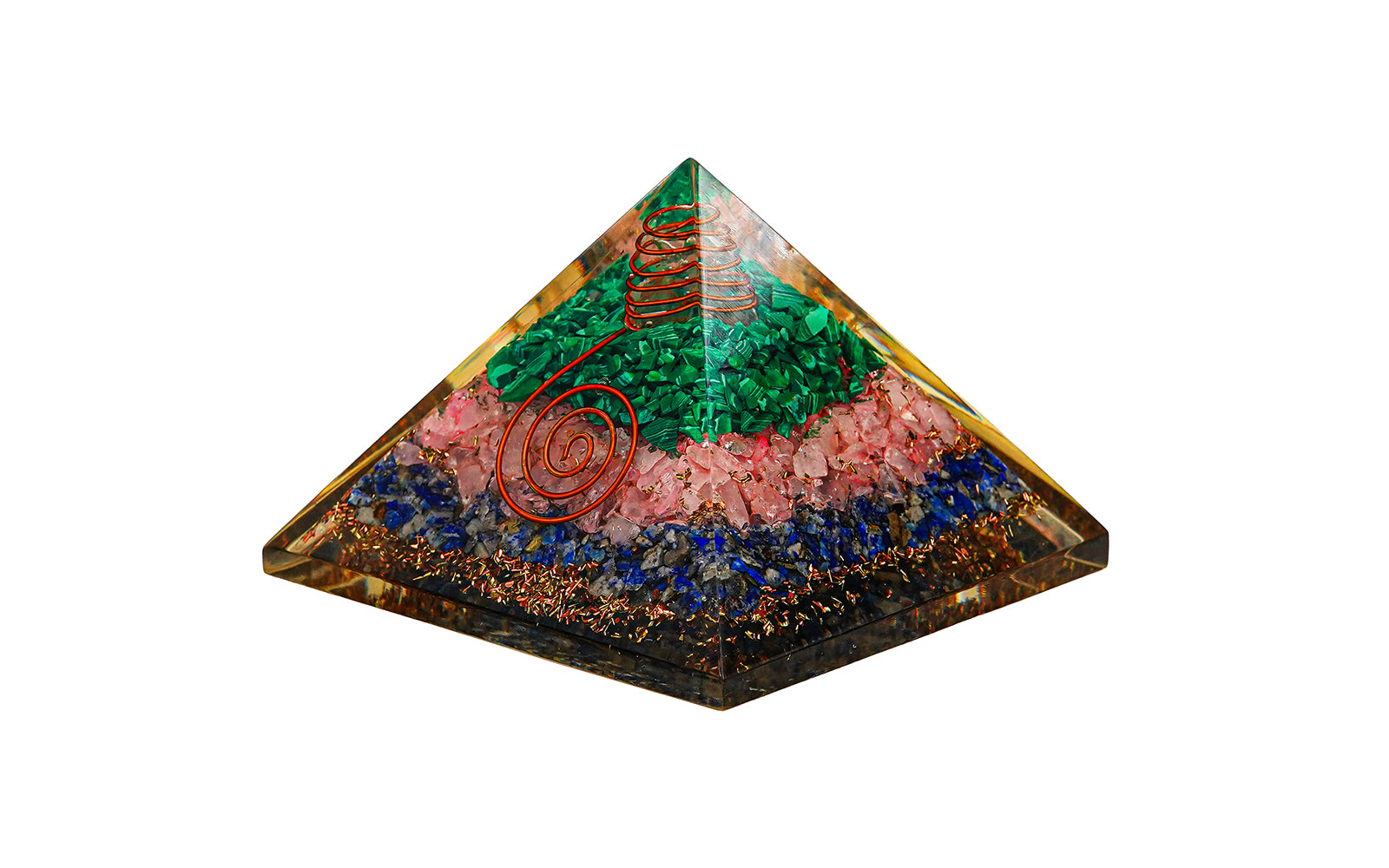 Rose Quartz, Lapis Lazuli, Malachite Pyramids