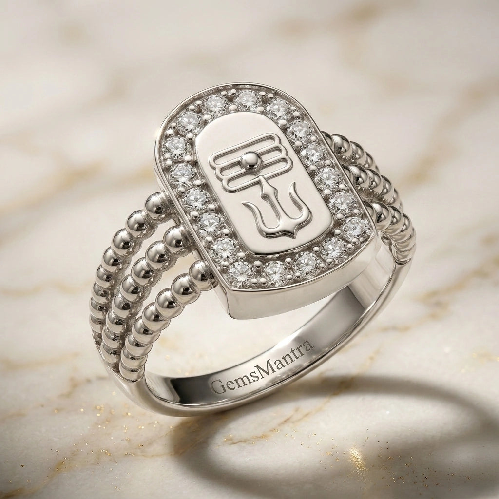 Shivling silver ring