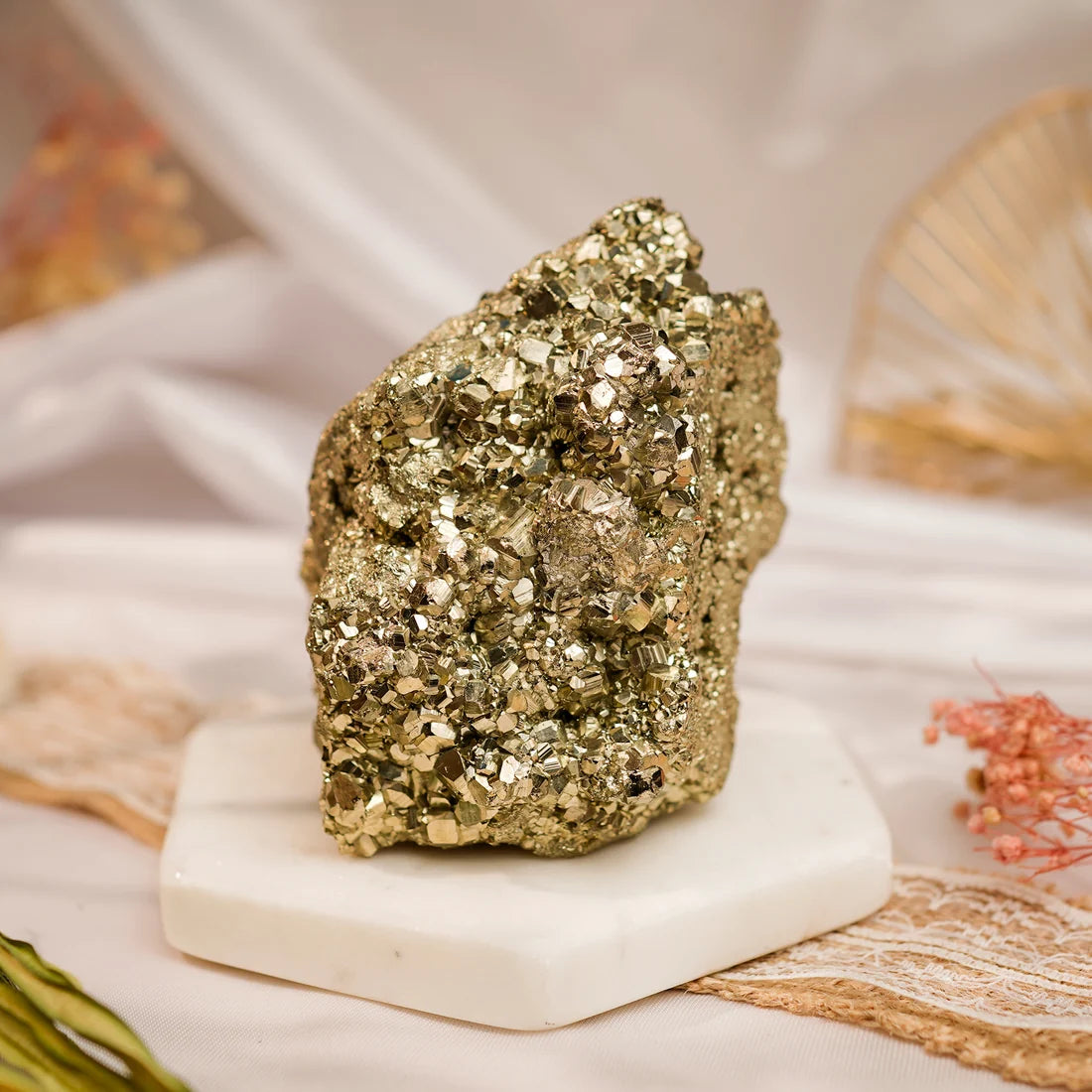 Raw Pyrite Stone - Money Magnet Chunk for Cash Box & Desk