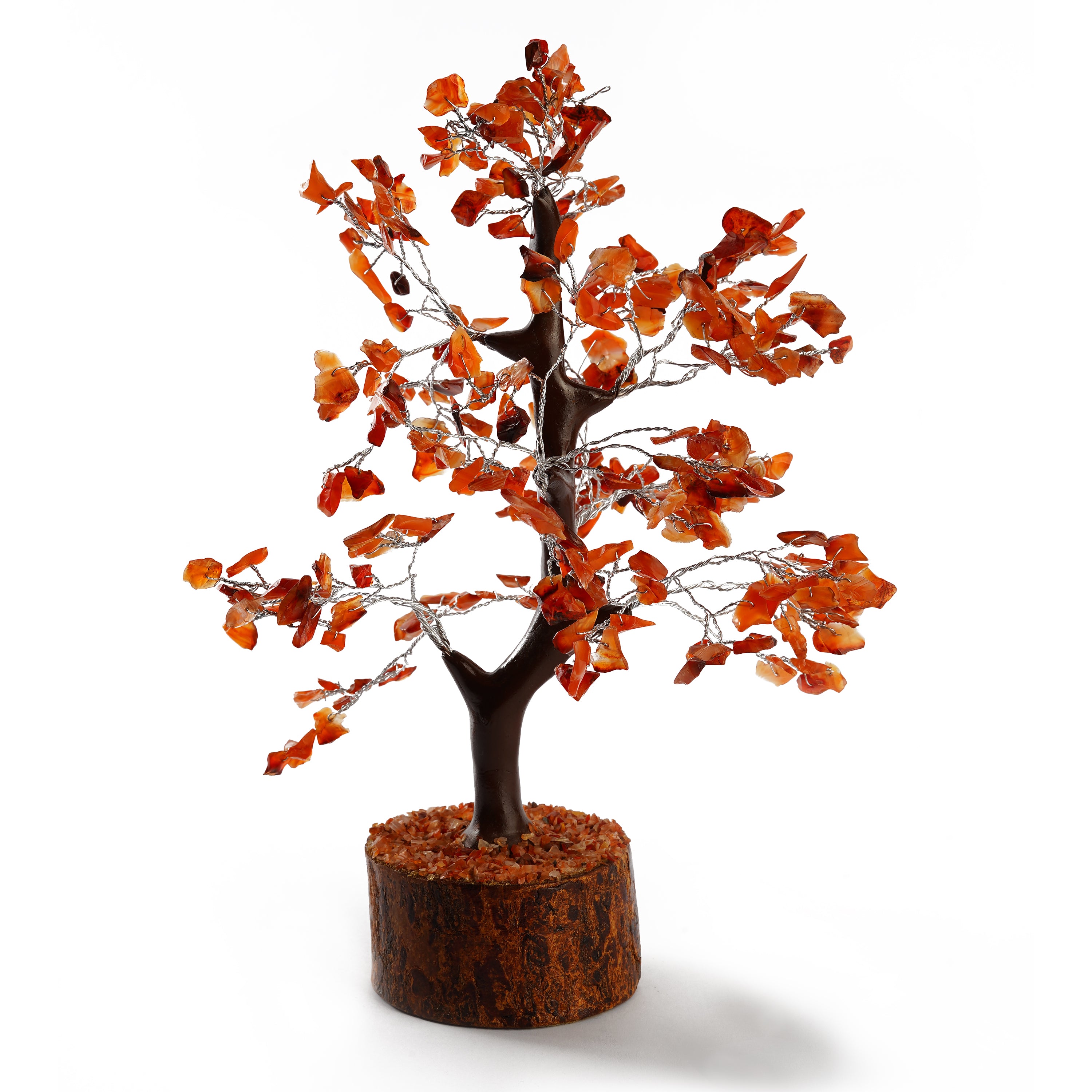 Wooden Carnelian Crystal Tree