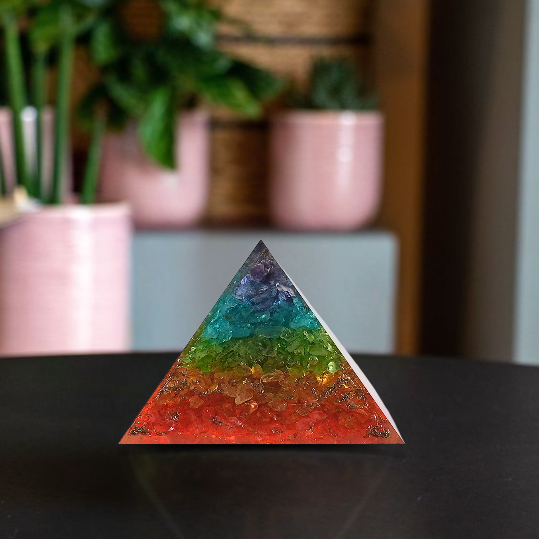 7 Chakra Orgonite Pyramid/Orgone Pyramid