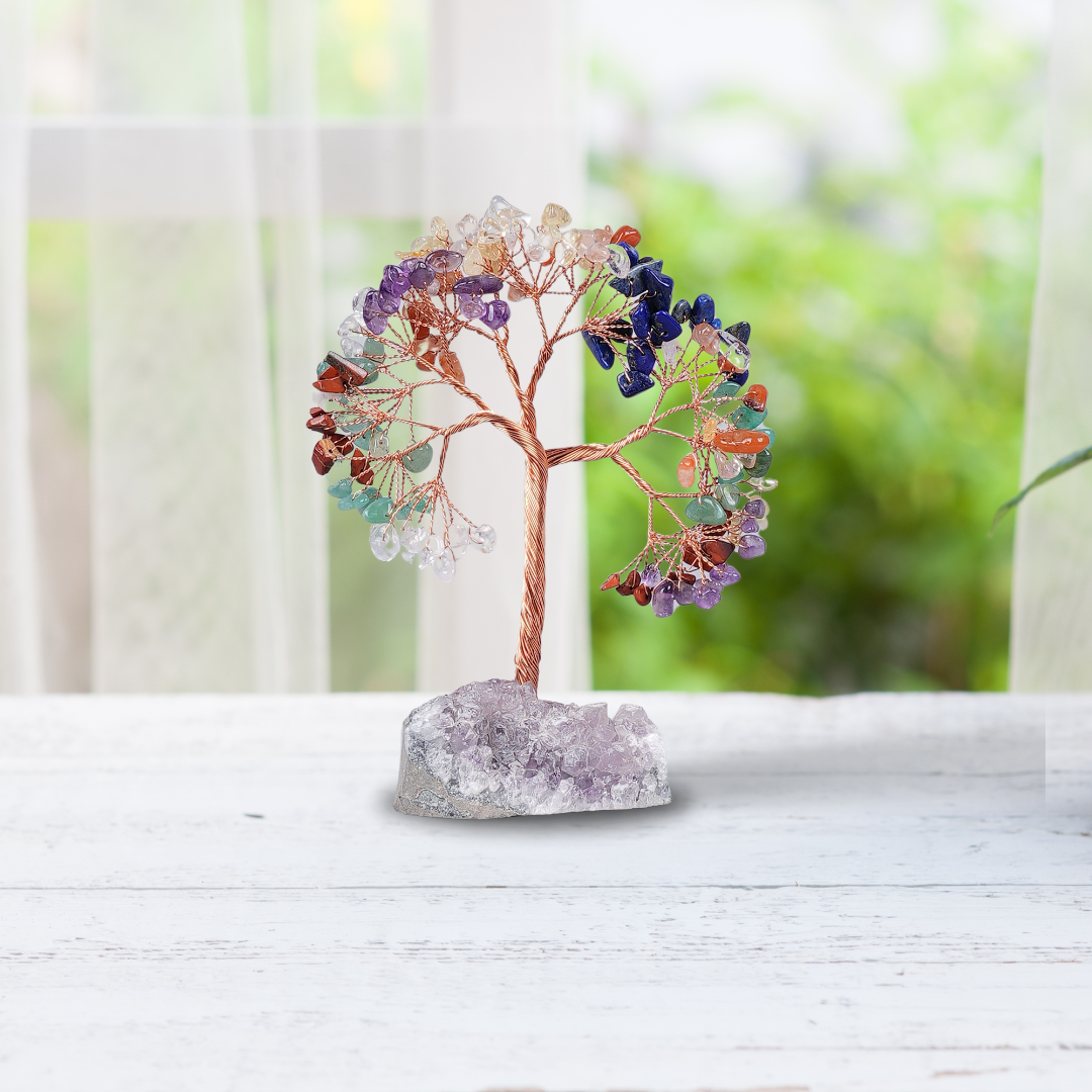 Seven Chakra With Amethyst Cluster