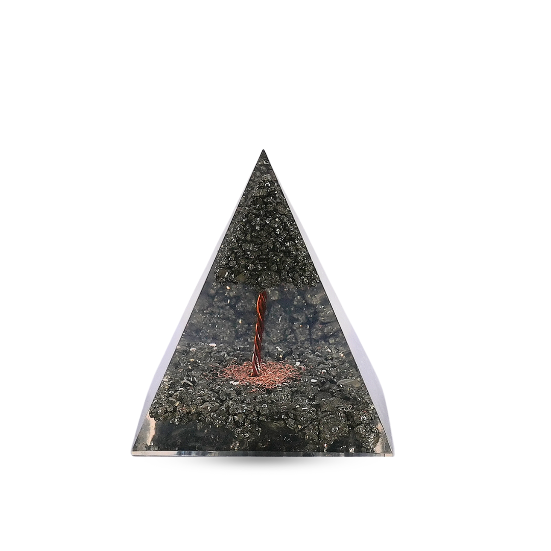 Pyrite Tree Orgonite Nubian Pyramid/Orgone Pyramid