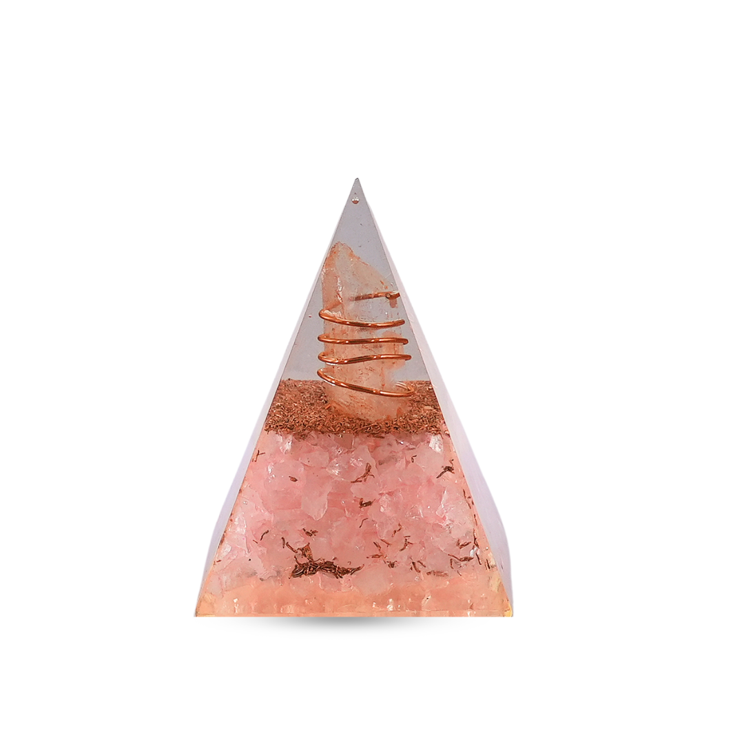 Rose Quartz Orgonite Nubian Pyramid/Orgone Pyramid