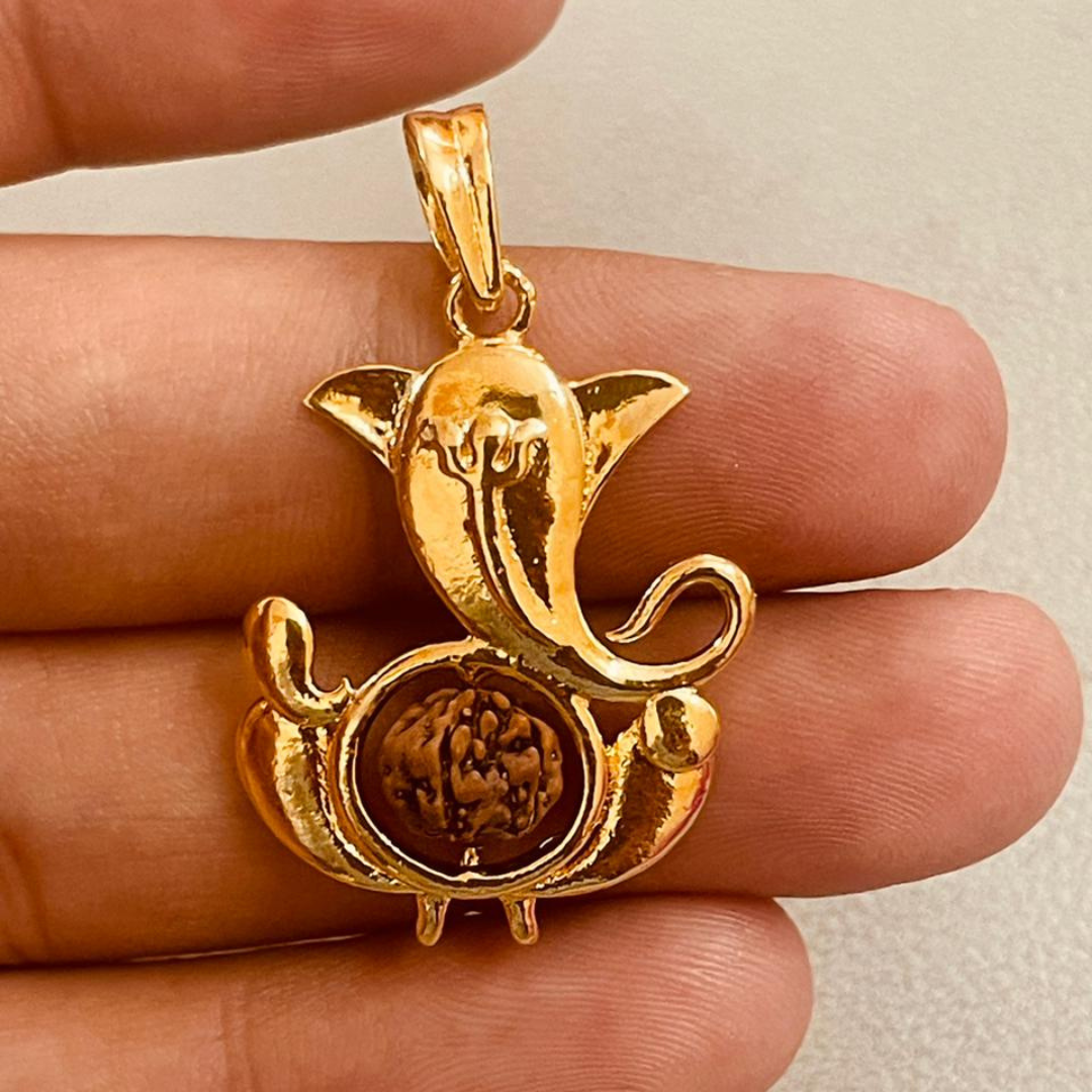 24K Gold-Plated Siddhi Ganesha Pendants - Gemsmantra